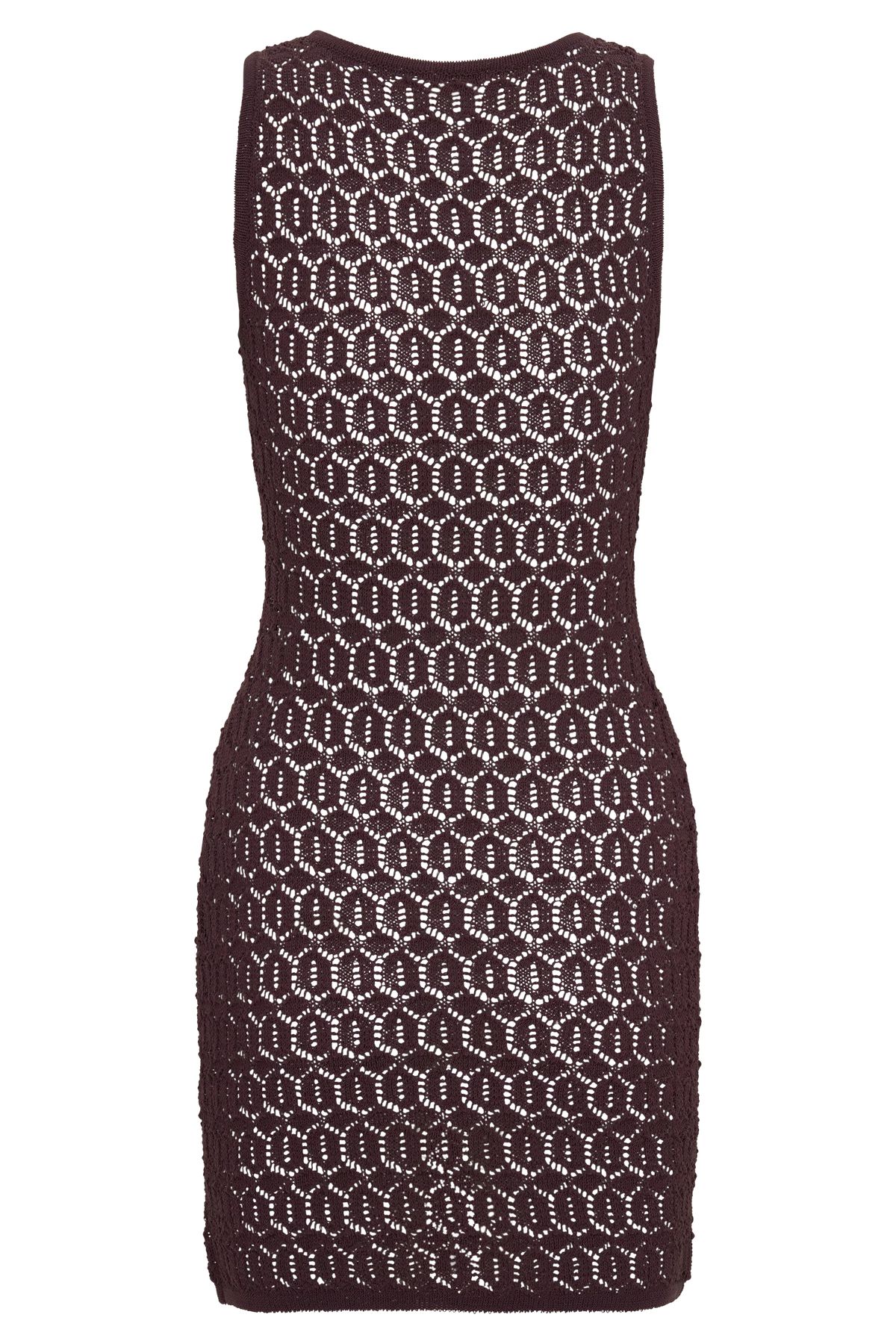 Cherly Knit Crochet Mini Dress - Chocolate