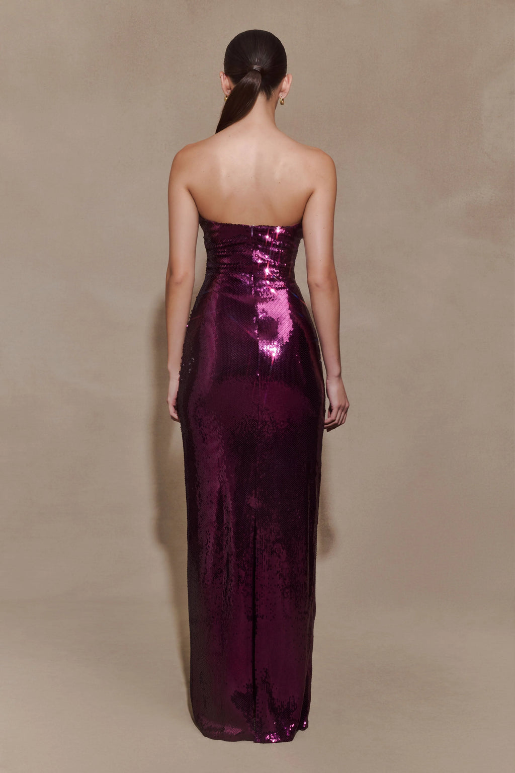 Winston Strapless Sequin Maxi Dress - Plum
