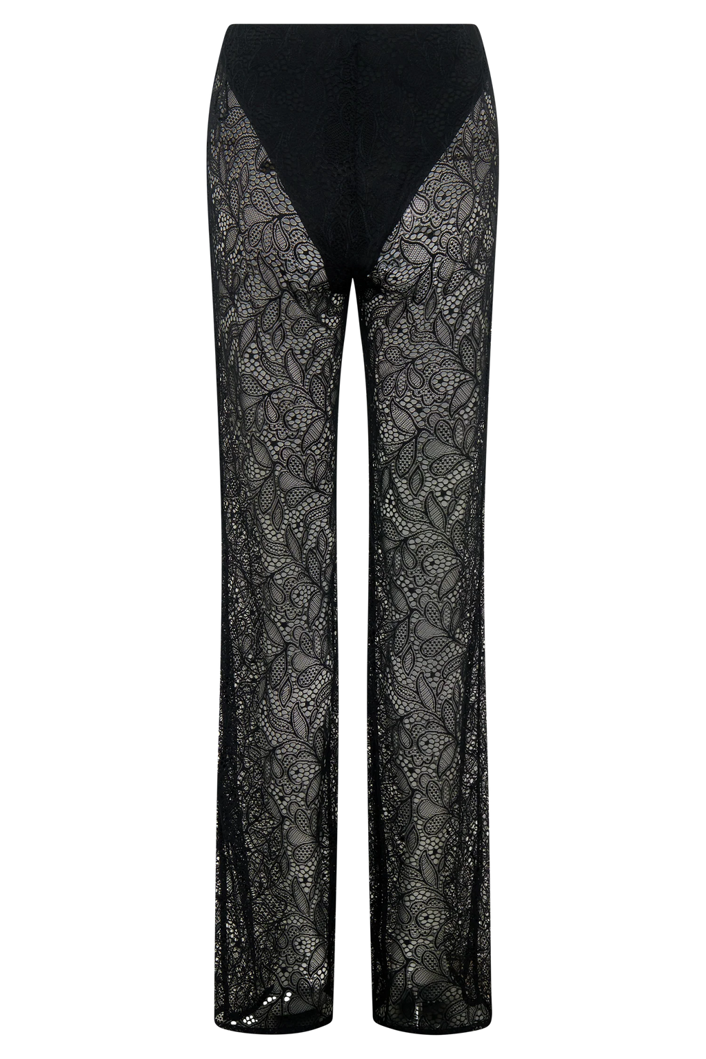Theodosia Wide Leg Lace Pants - Black