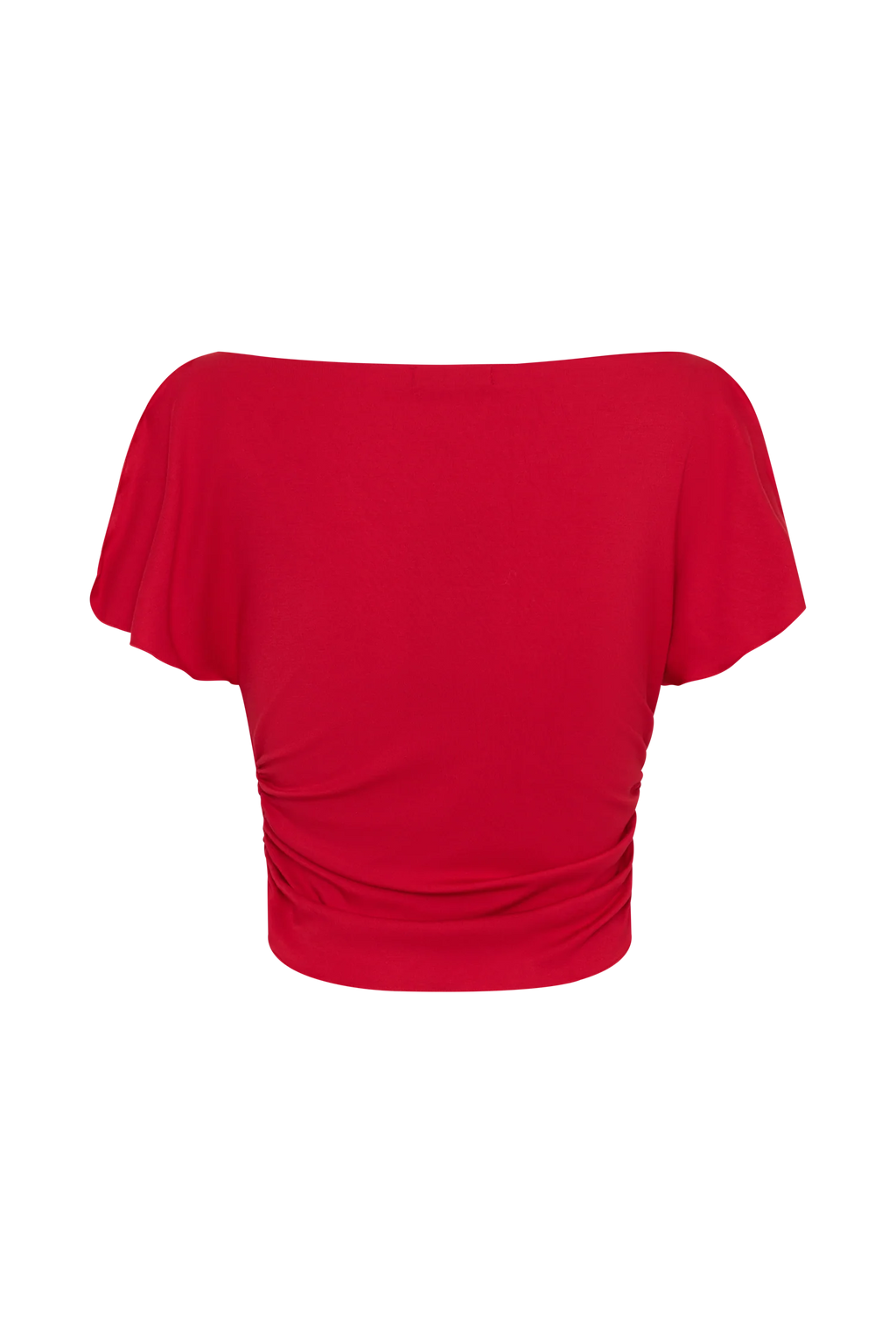 Talise Modal Flounce Short Sleeve Top - Red