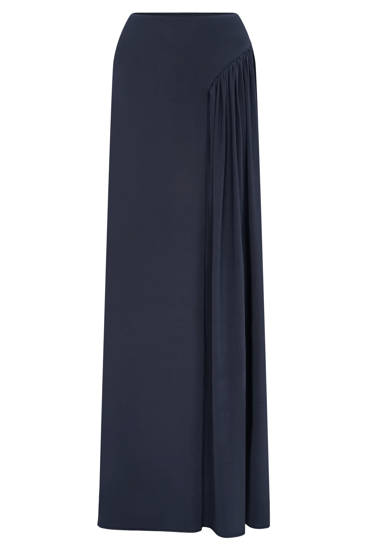 Vivica Slinky Gathered Maxi Skirt - Midnight Navy