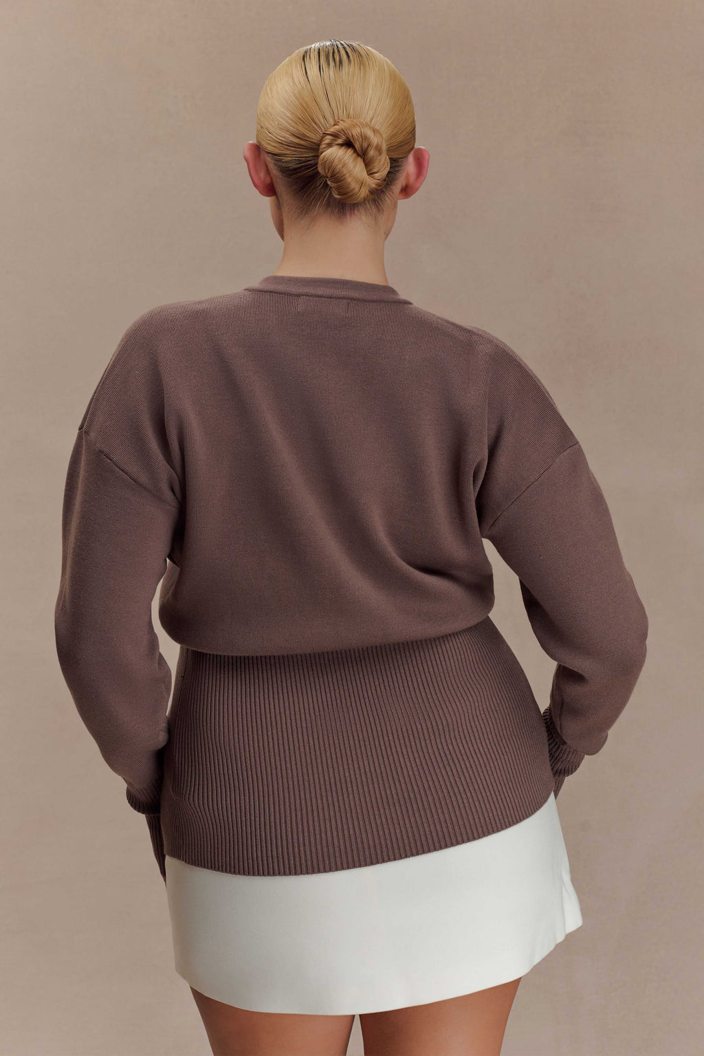Amanda Statement Button Knit Cardigan - Cacao Brown