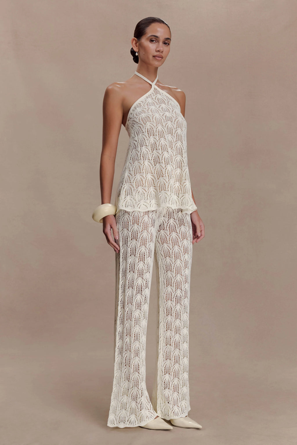 Glinda Crochet Pants - Ivory