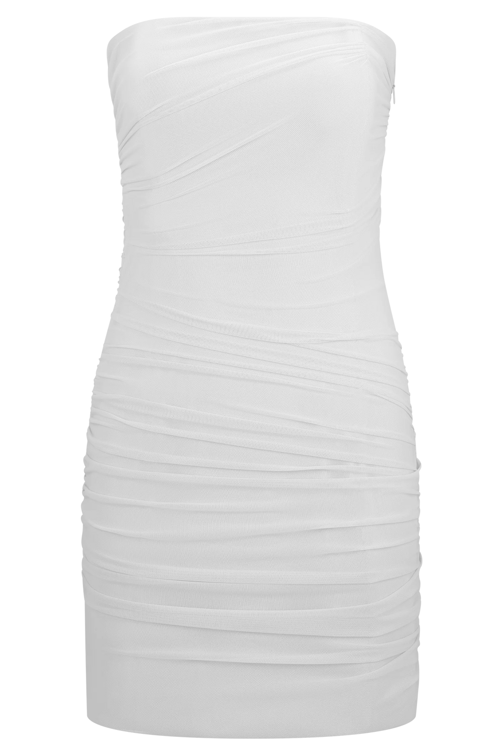 Jianna Strapless Mesh Mini Dress - White