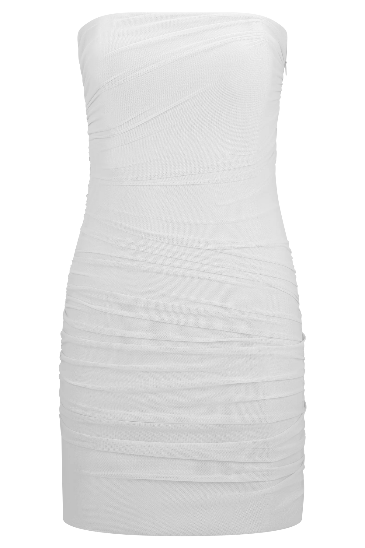 Jianna Strapless Mesh Mini Dress - White