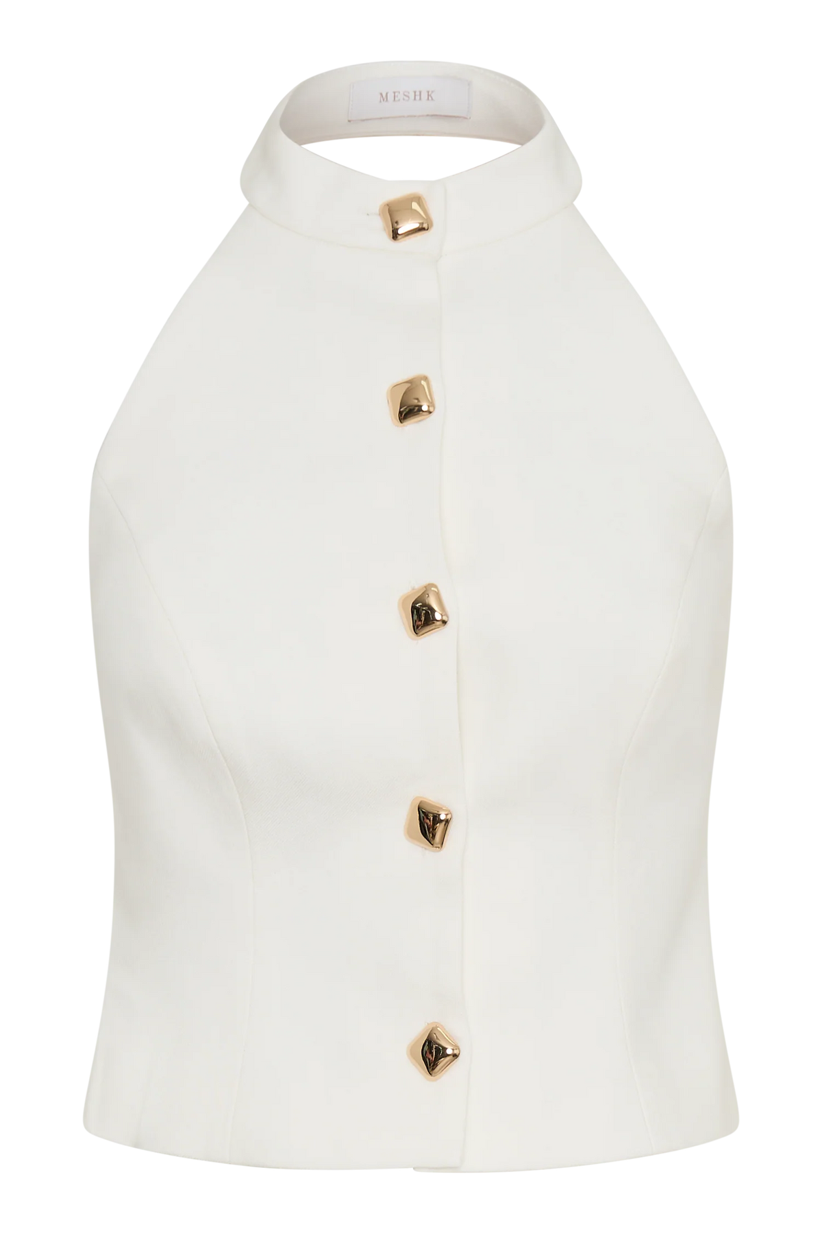Tiara Halter Neck Suiting Top - White