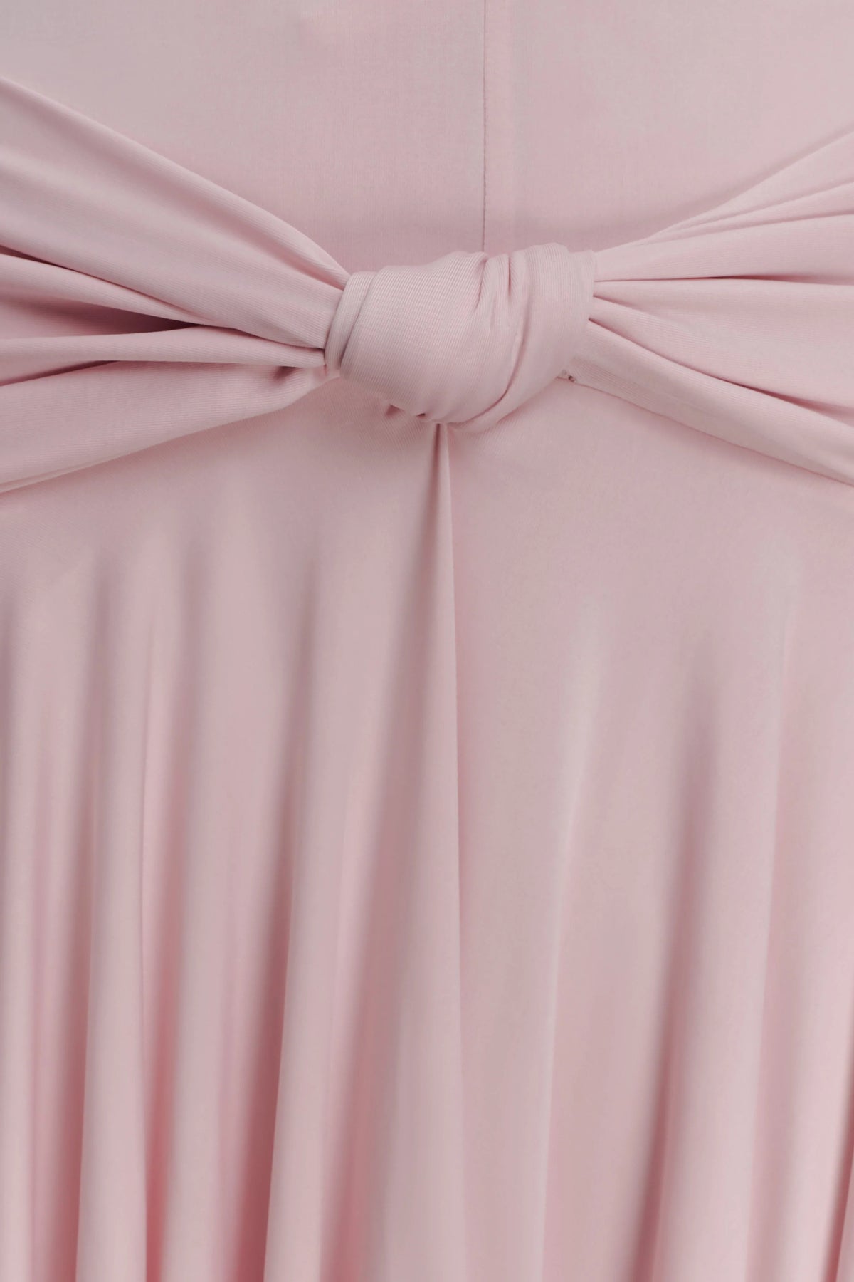 Zelda Asymmetric Slinky Midi Dress - Ballet Pink