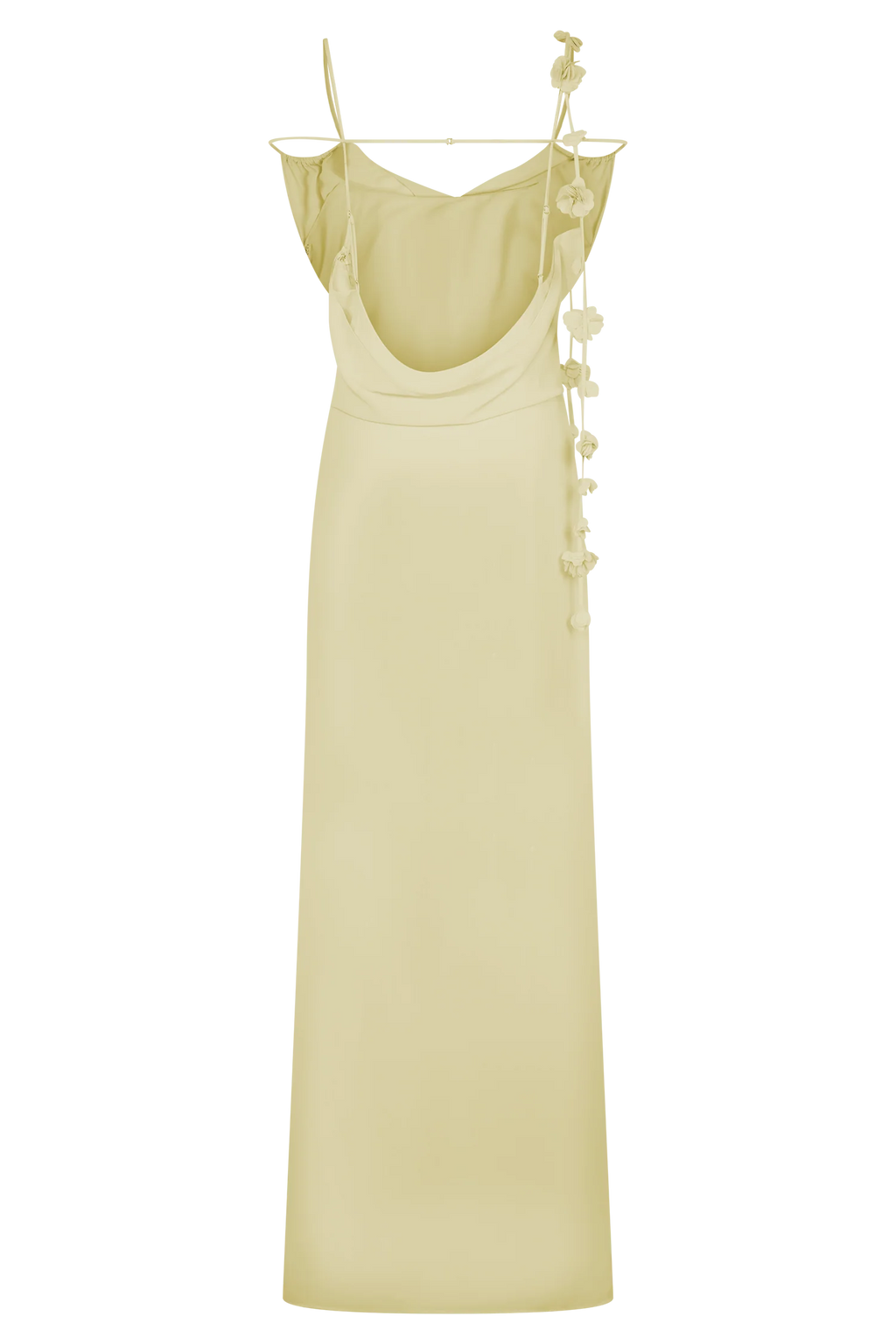 Rosalie Floral Chiffon Maxi Dress - Pastel Lemon
