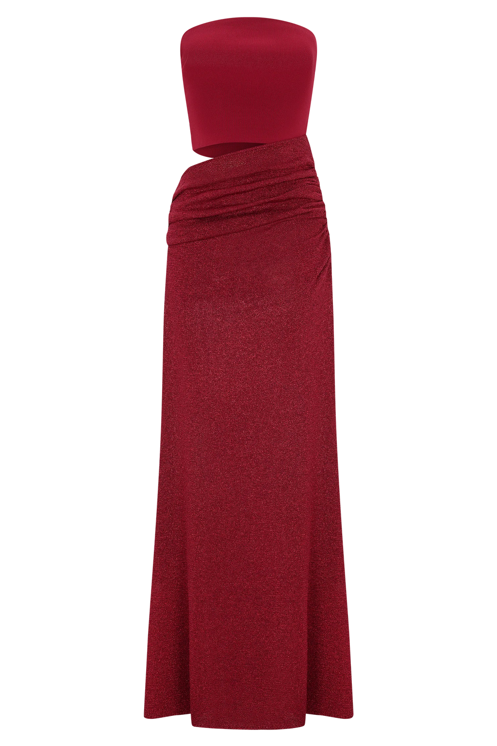 Jasiel Strapless Knit Maxi Dress - Red