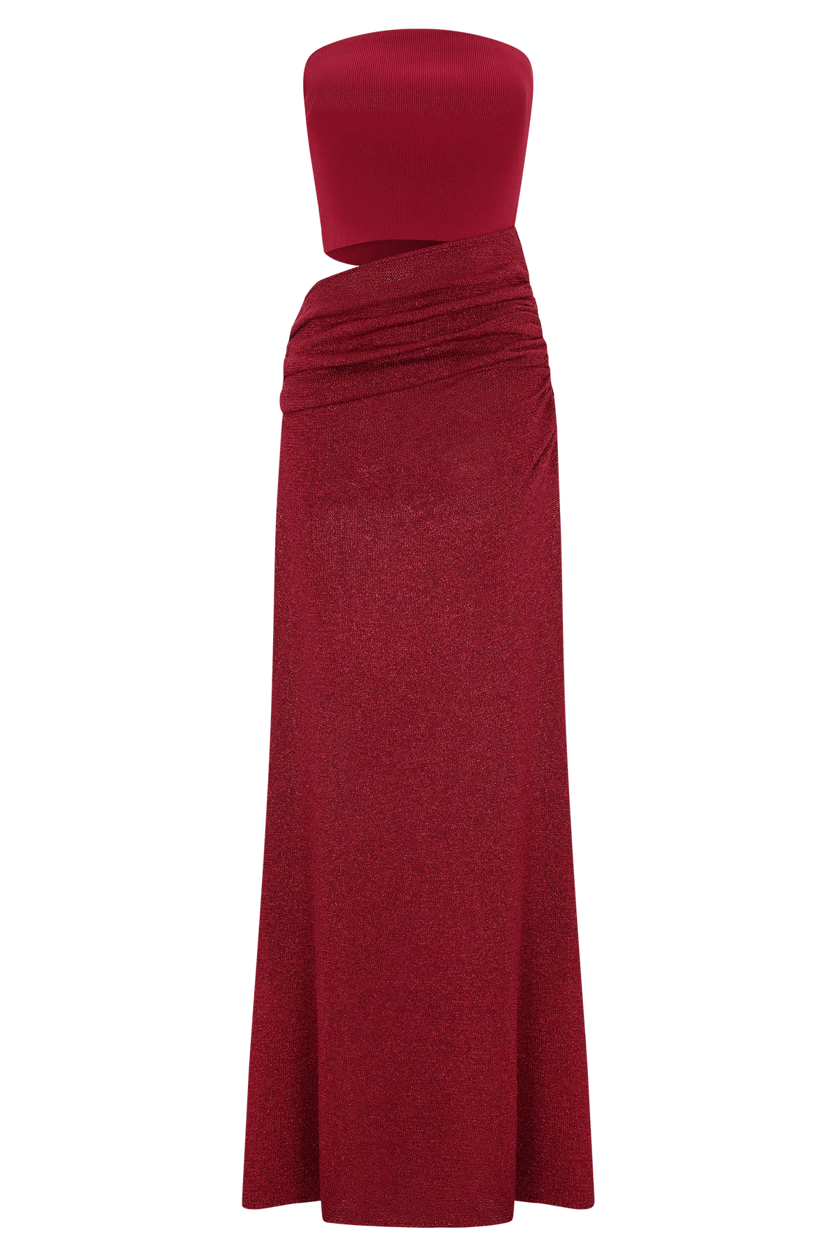 Jasiel Strapless Knit Maxi Dress - Red