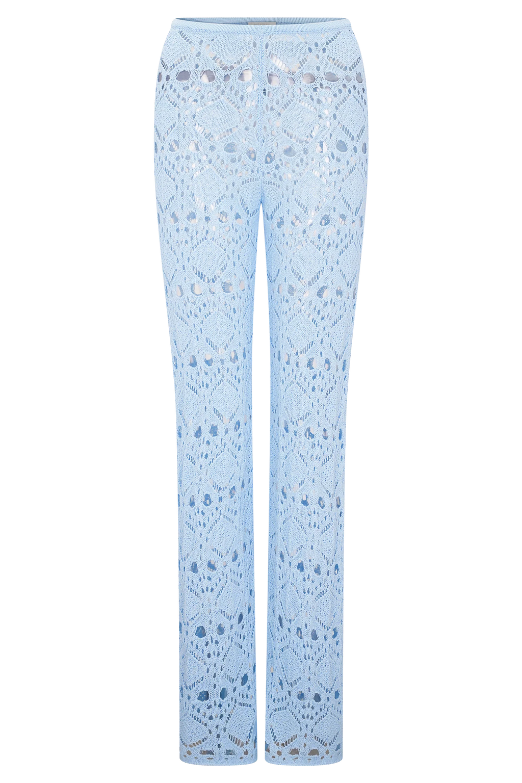 Trena Crochet Knit Pants - Sky Blue