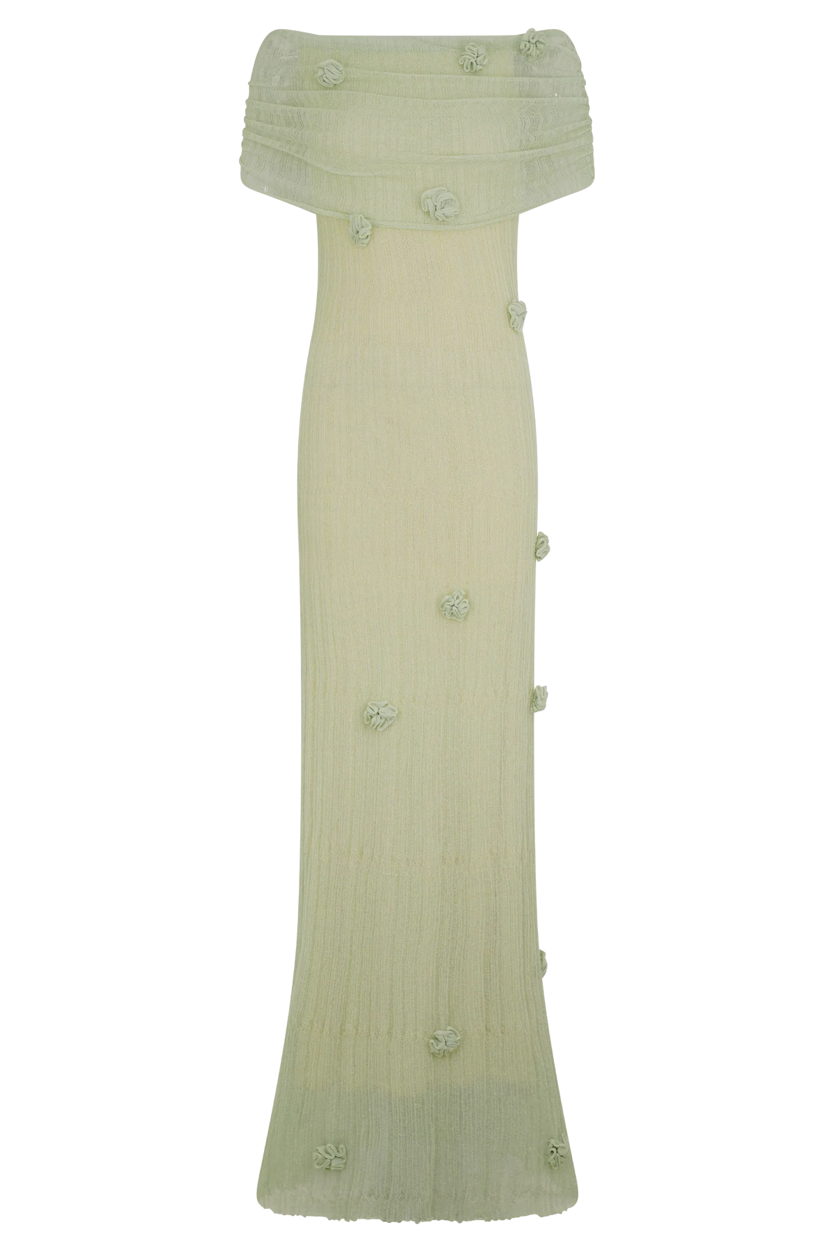 Brynn Orchid Knit Maxi Dress - Pastel Green