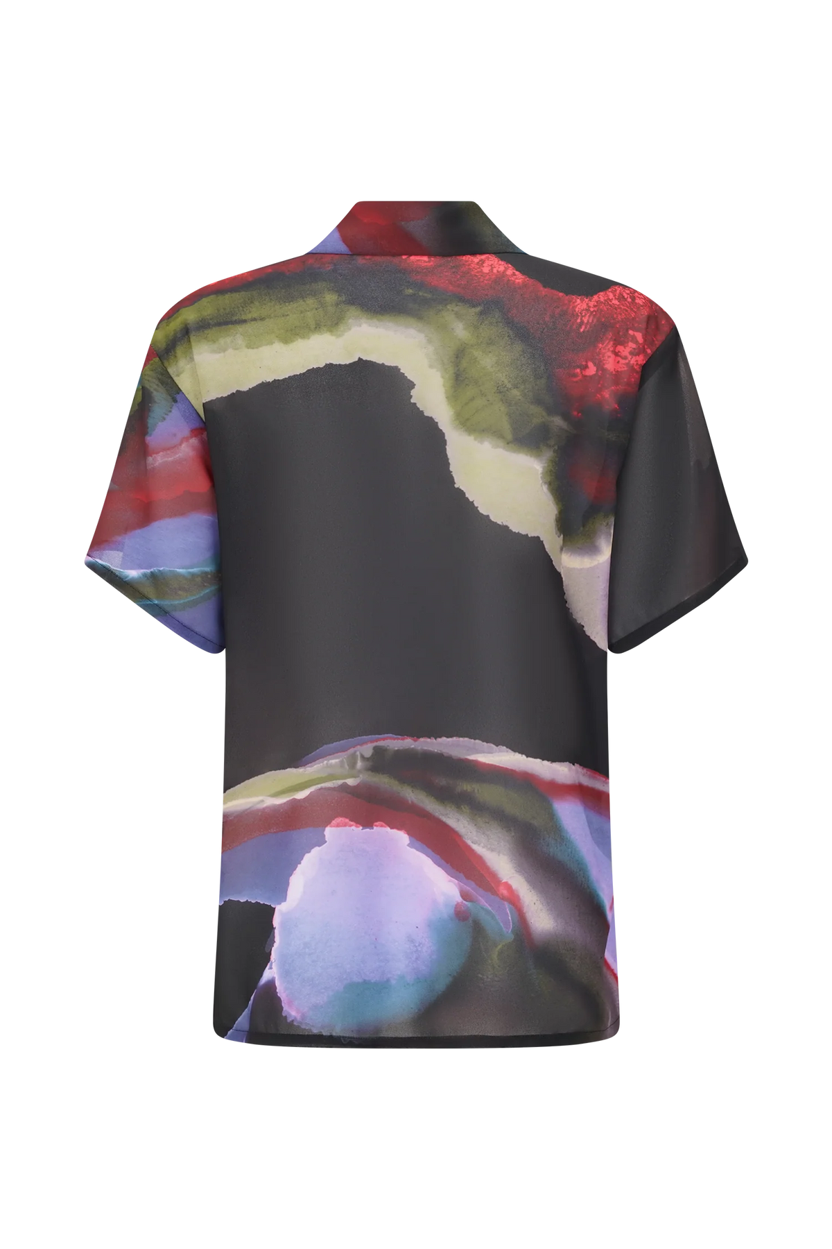 Rachel Chiffon Short Sleeve Shirt - Multi Fluid Reverie Print