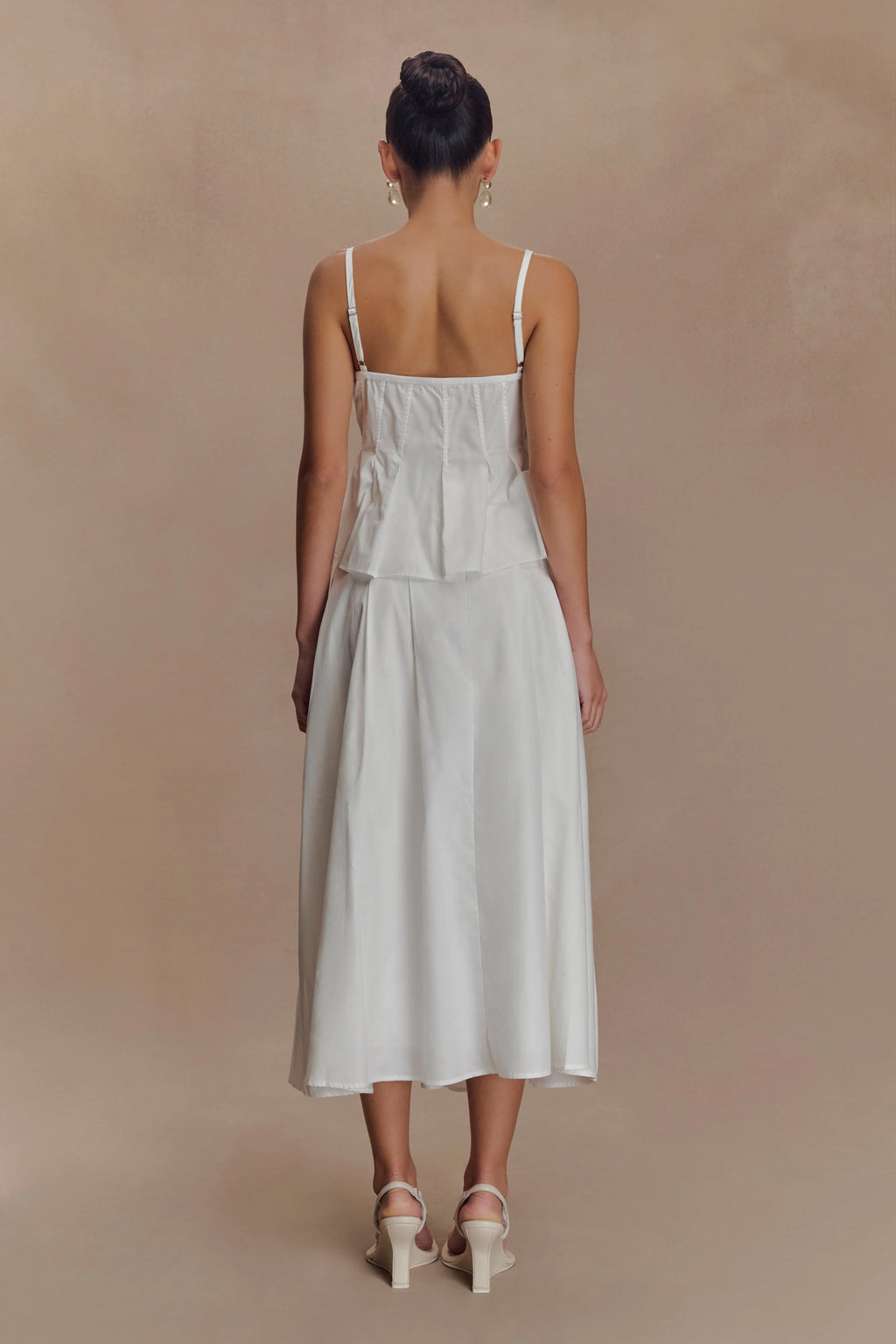 Mae A-Line Midi Skirt - White