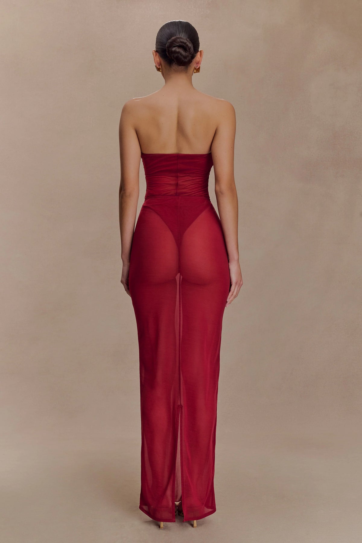 Aoife Mesh Maxi Skirt - Raspberry