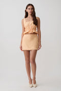 Vivian Embroidered Mini Skirt - Orange