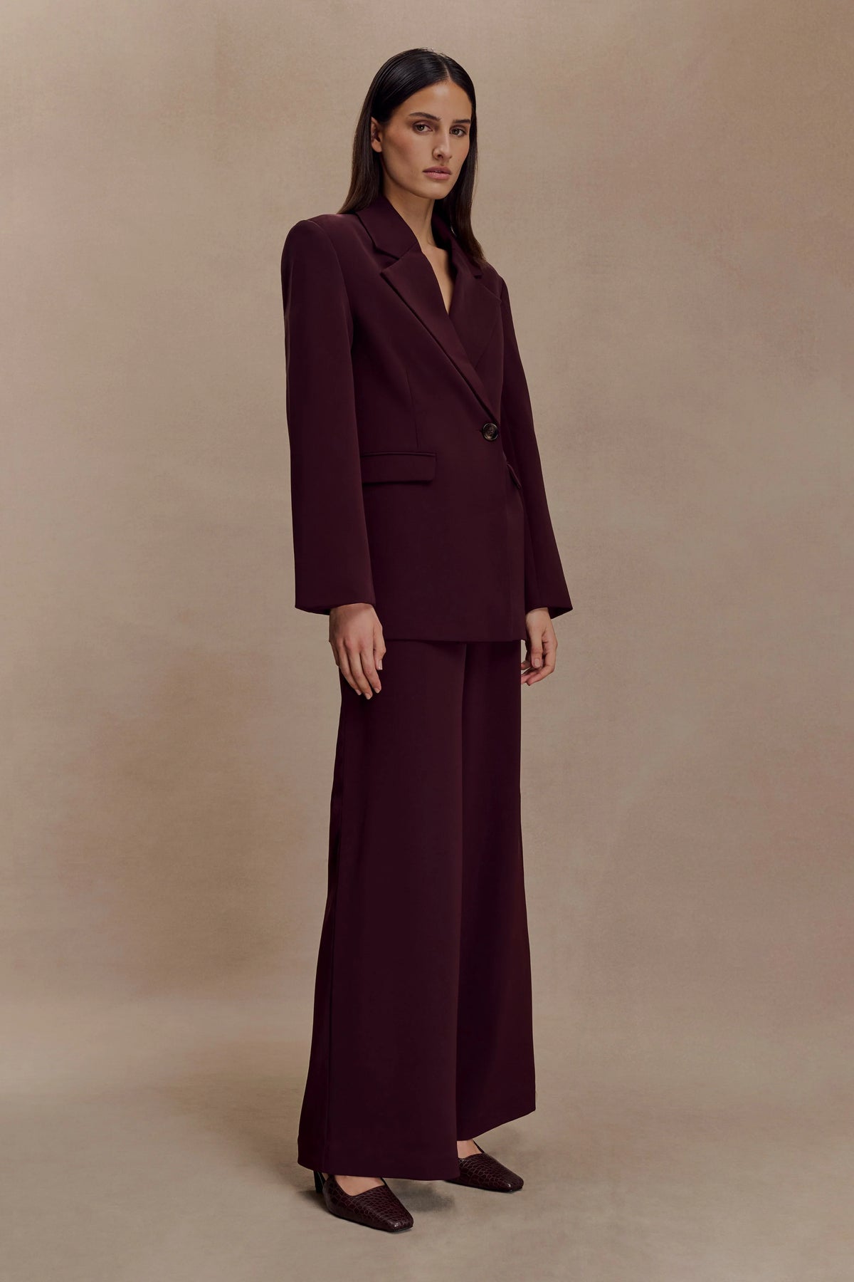 Mateo Oversized Blazer - Mahogany