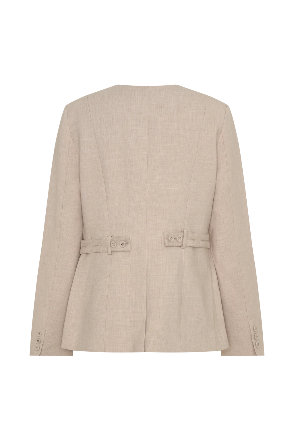 Solenne Collarless Suiting Blazer - Natural Marle