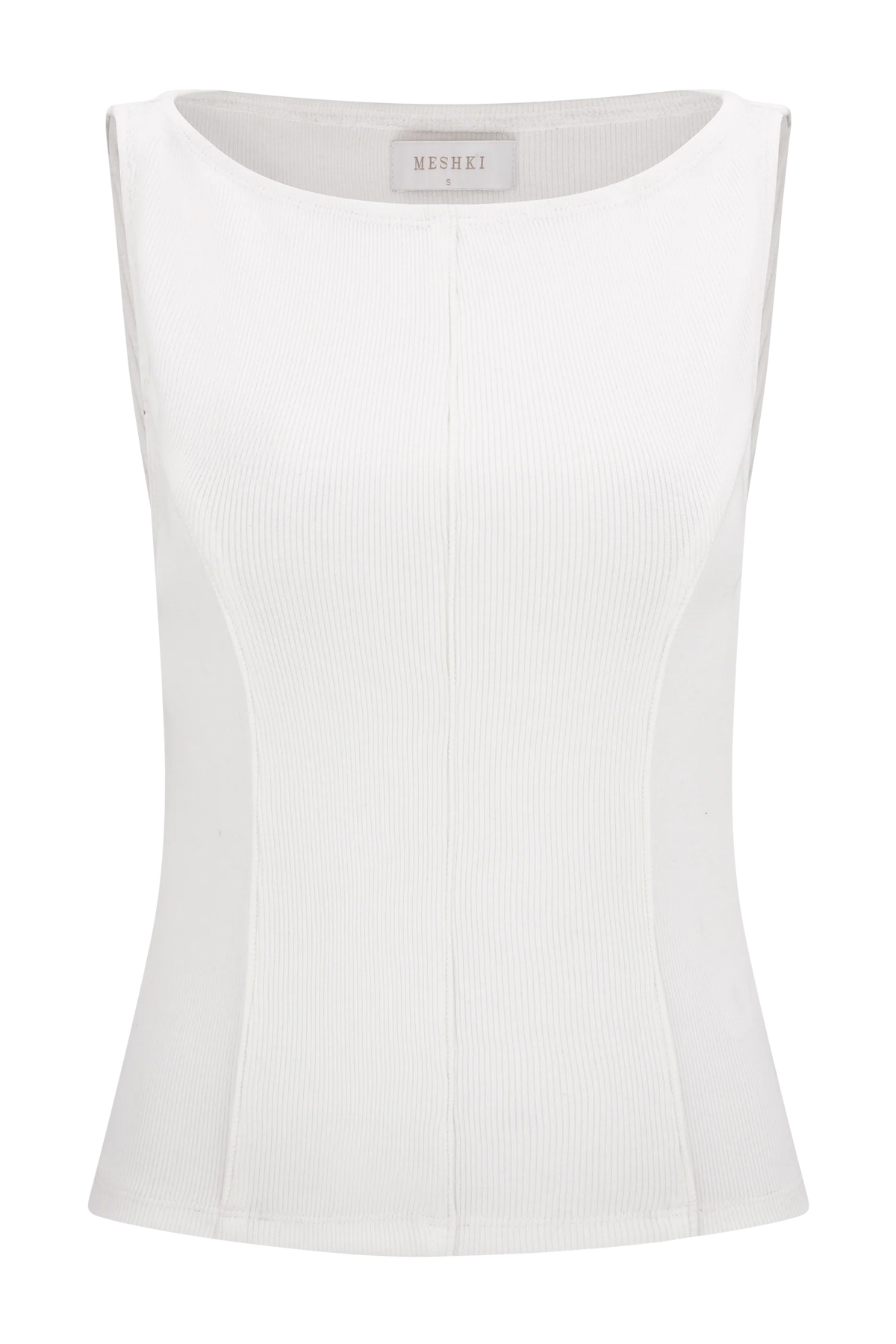 Coraline Panelled Sleeveless Top - White