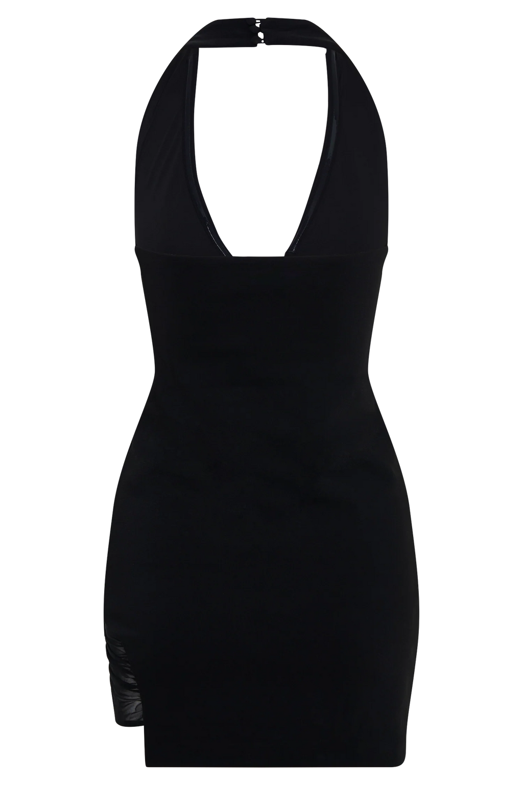 Aubree Crepe And Mesh Mini Dress - Black