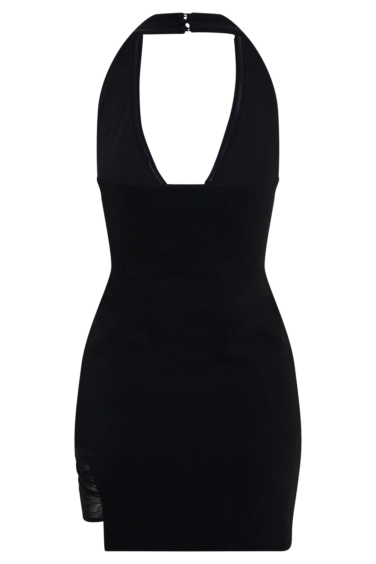 Aubree Crepe And Mesh Mini Dress - Black