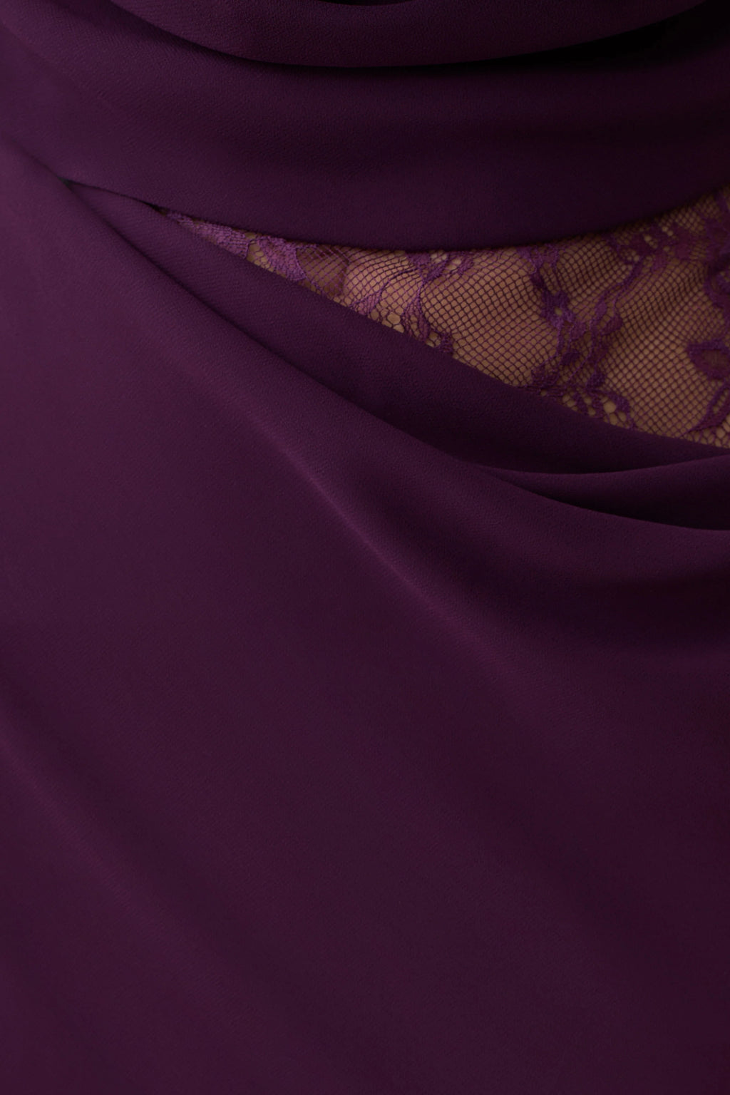 Arra Chiffon And Lace Halter Maxi Dress - Plum
