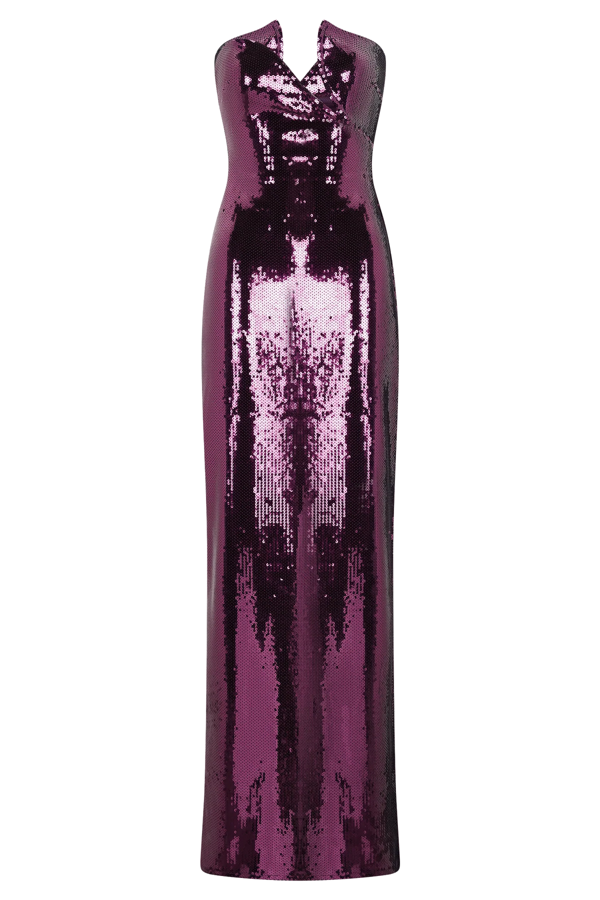 Winston Strapless Sequin Maxi Dress - Plum