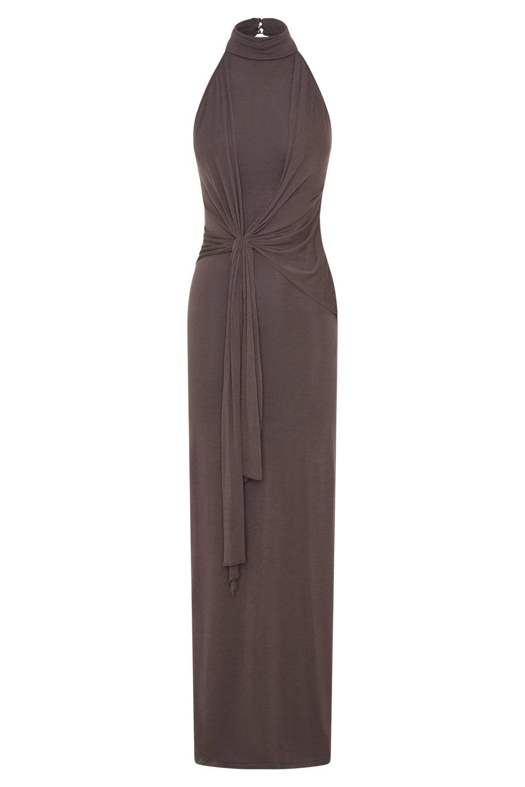 Cindylou Halter Knit Maxi Dress - Peppercorn