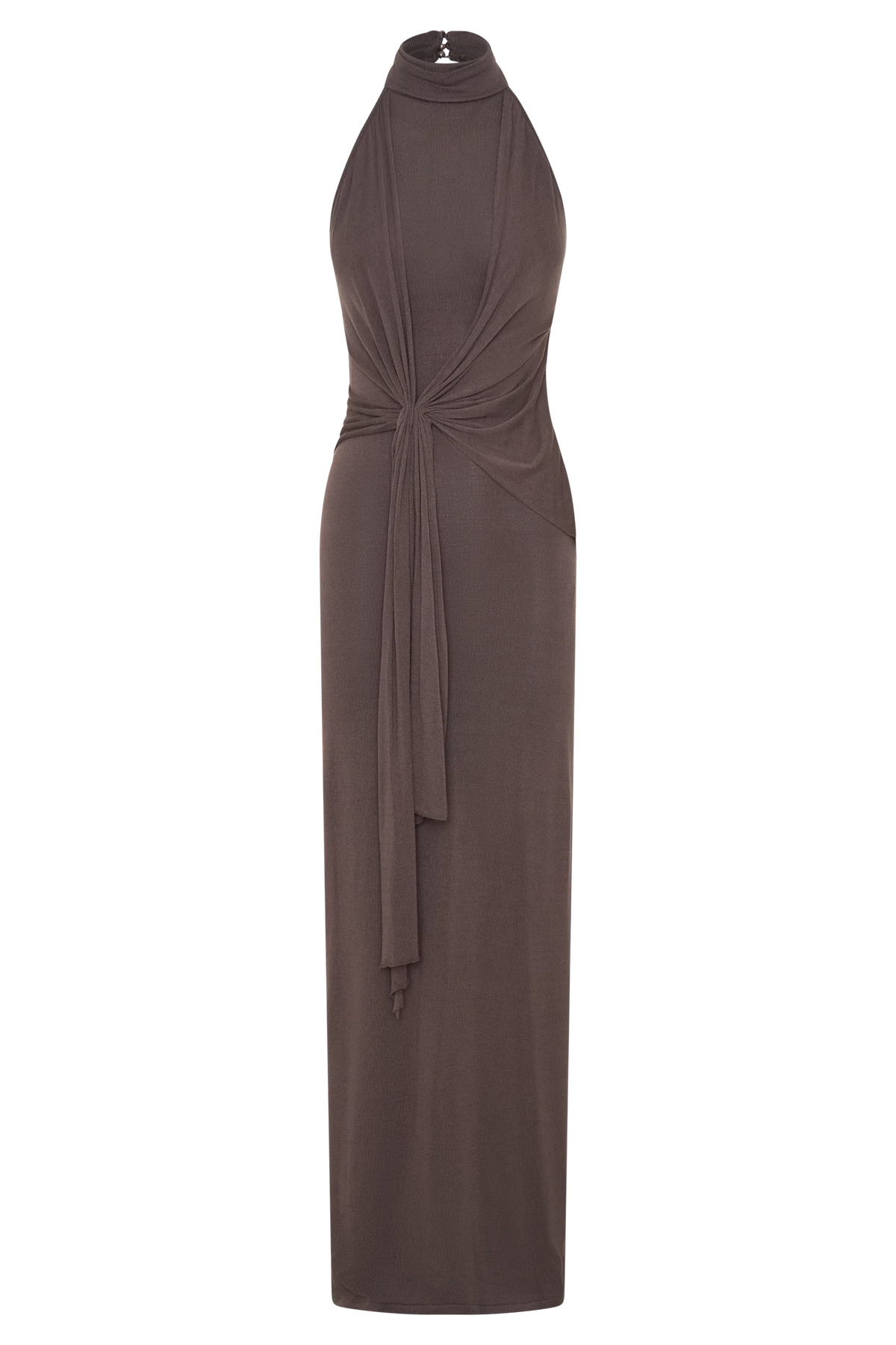 Cindylou Halter Knit Maxi Dress - Peppercorn