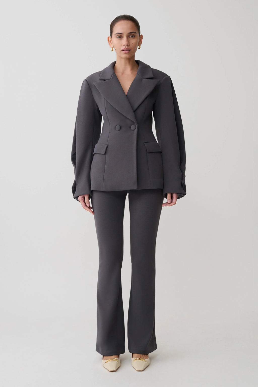 Marion Fit And Flare Pant - Charcoal Shadow
