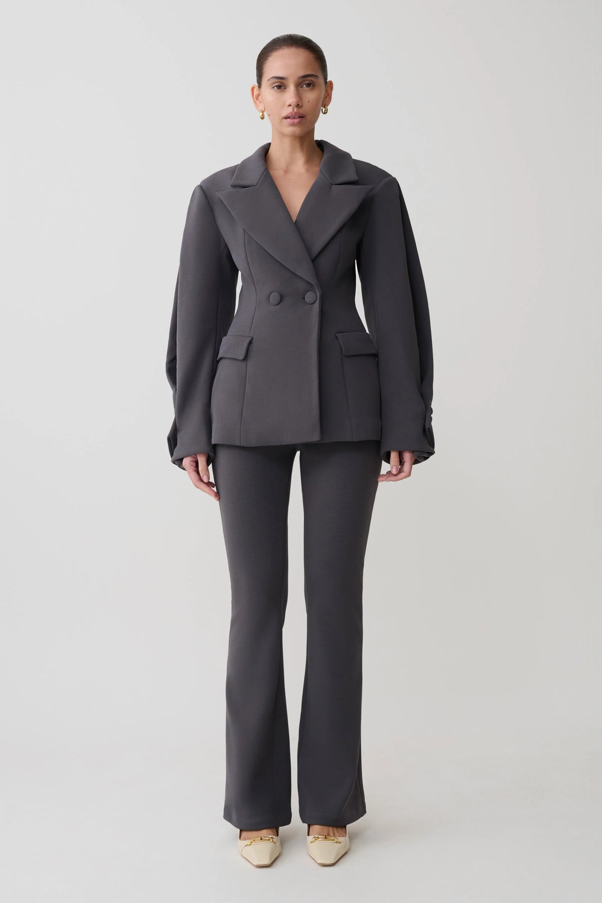 Marion Fit And Flare Pant - Charcoal Shadow