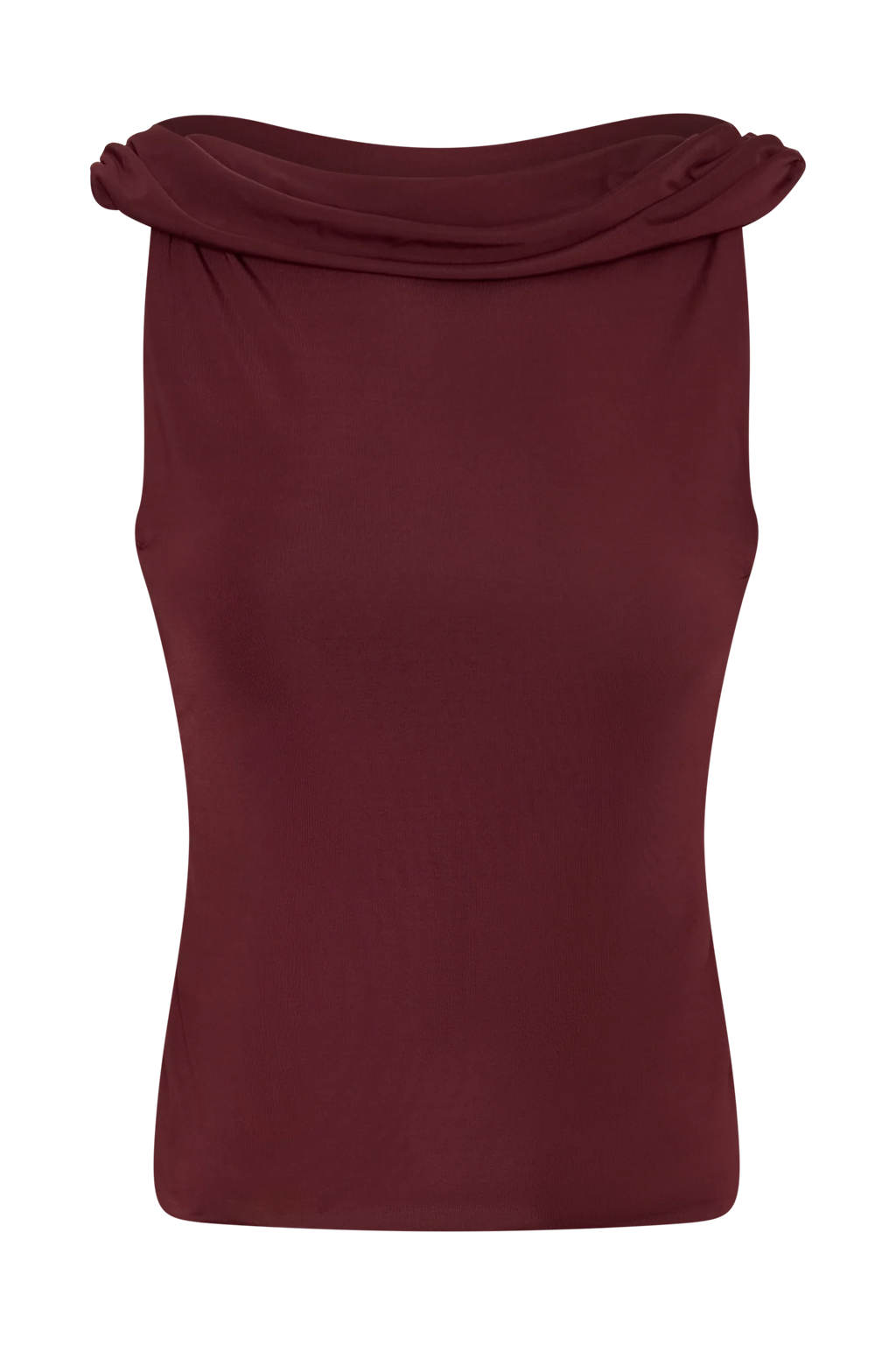 Bridget Slinky Cowl Back Top - Burgundy