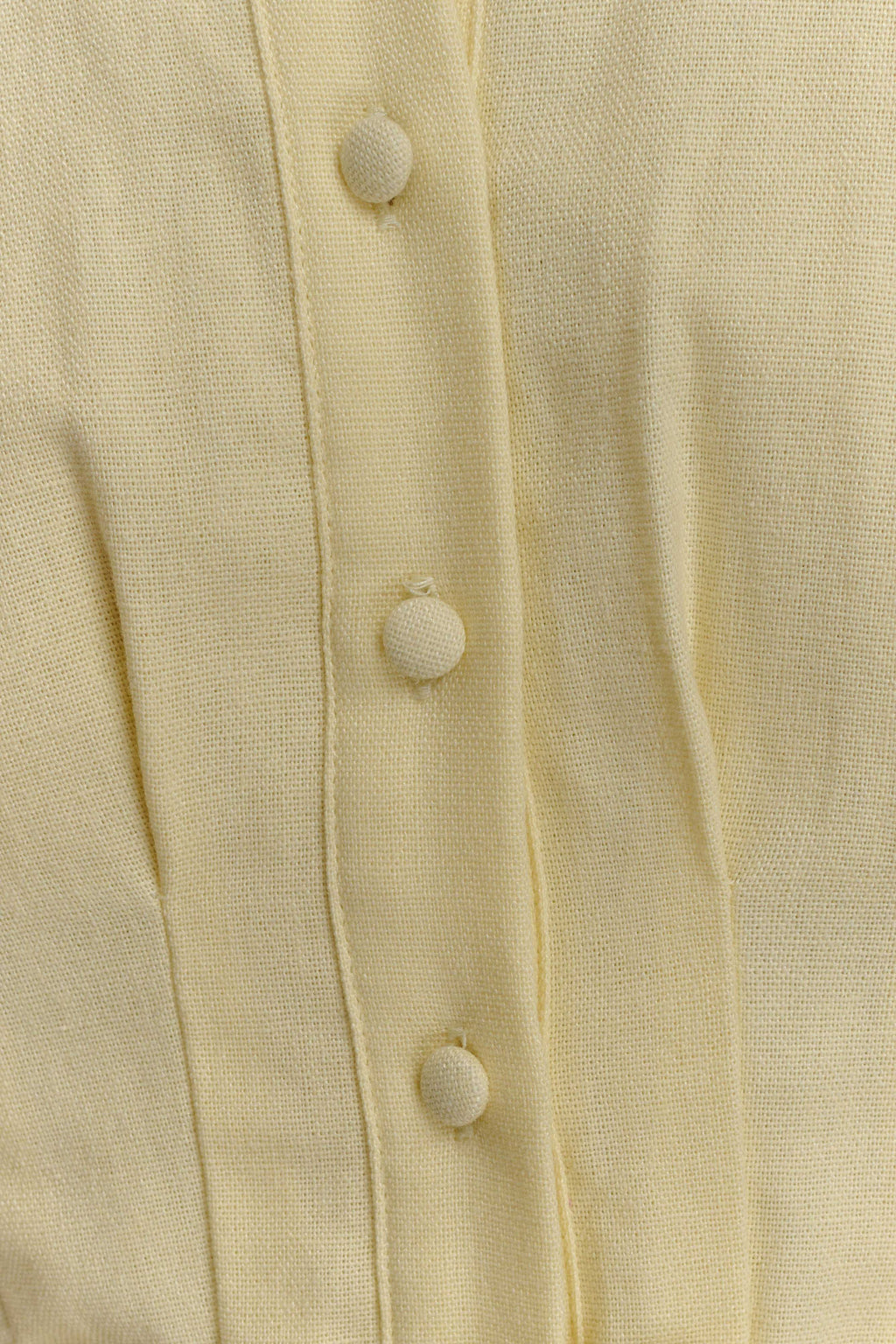 Aysha Buttoned Linen Mini Dress - Lemon