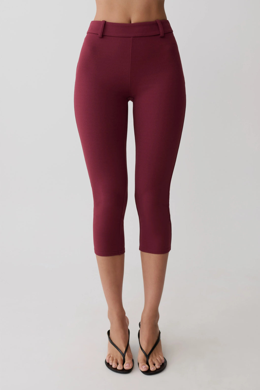 Blanca Stretch Crepe Capri Pants - Mahogany