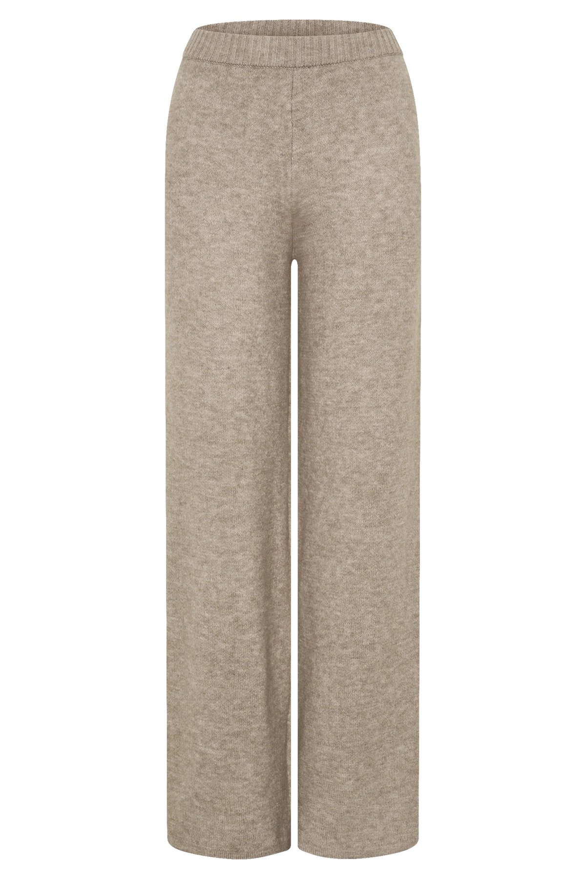 Evan Knit Wide Leg Pants - Beige Marle