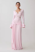 Electra Slinky Lace Maxi Dress - Ballet Pink
