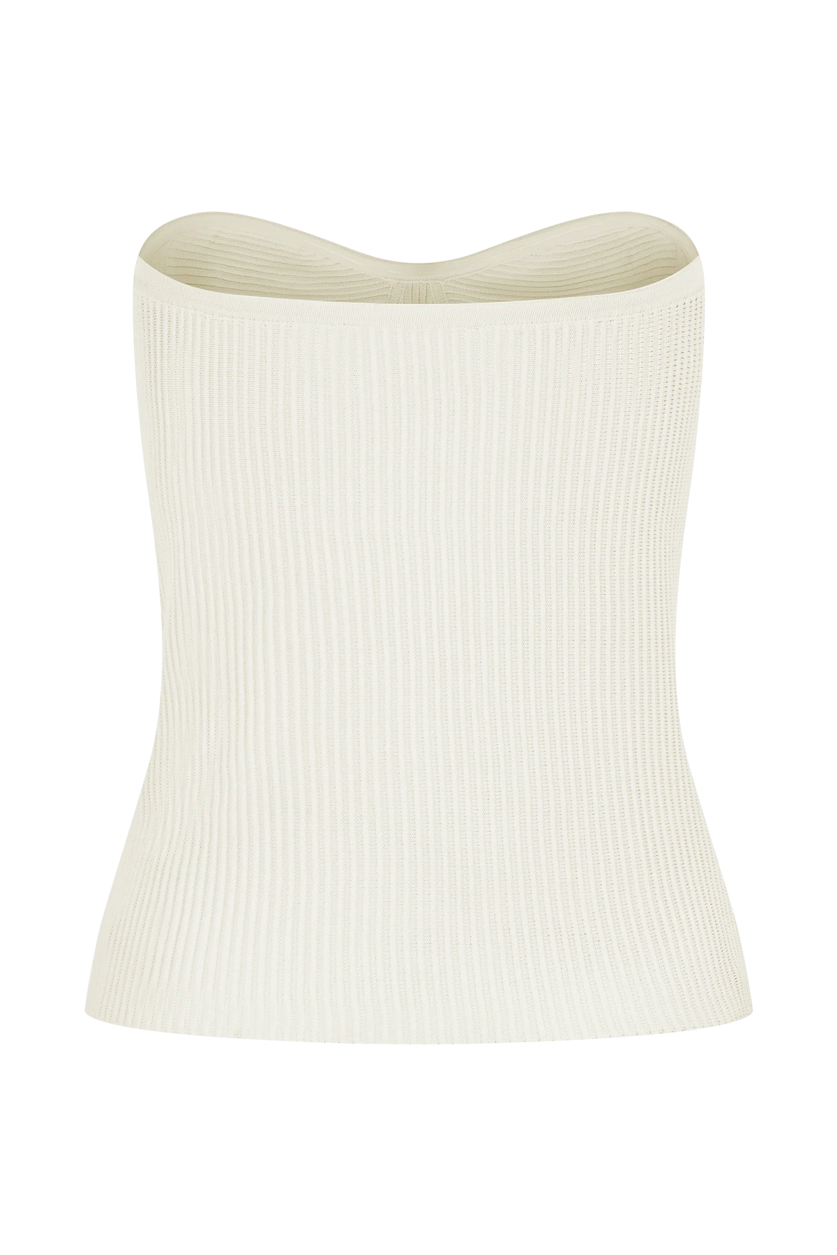 Elodie Strapless Cupped Knit Top - Ivory