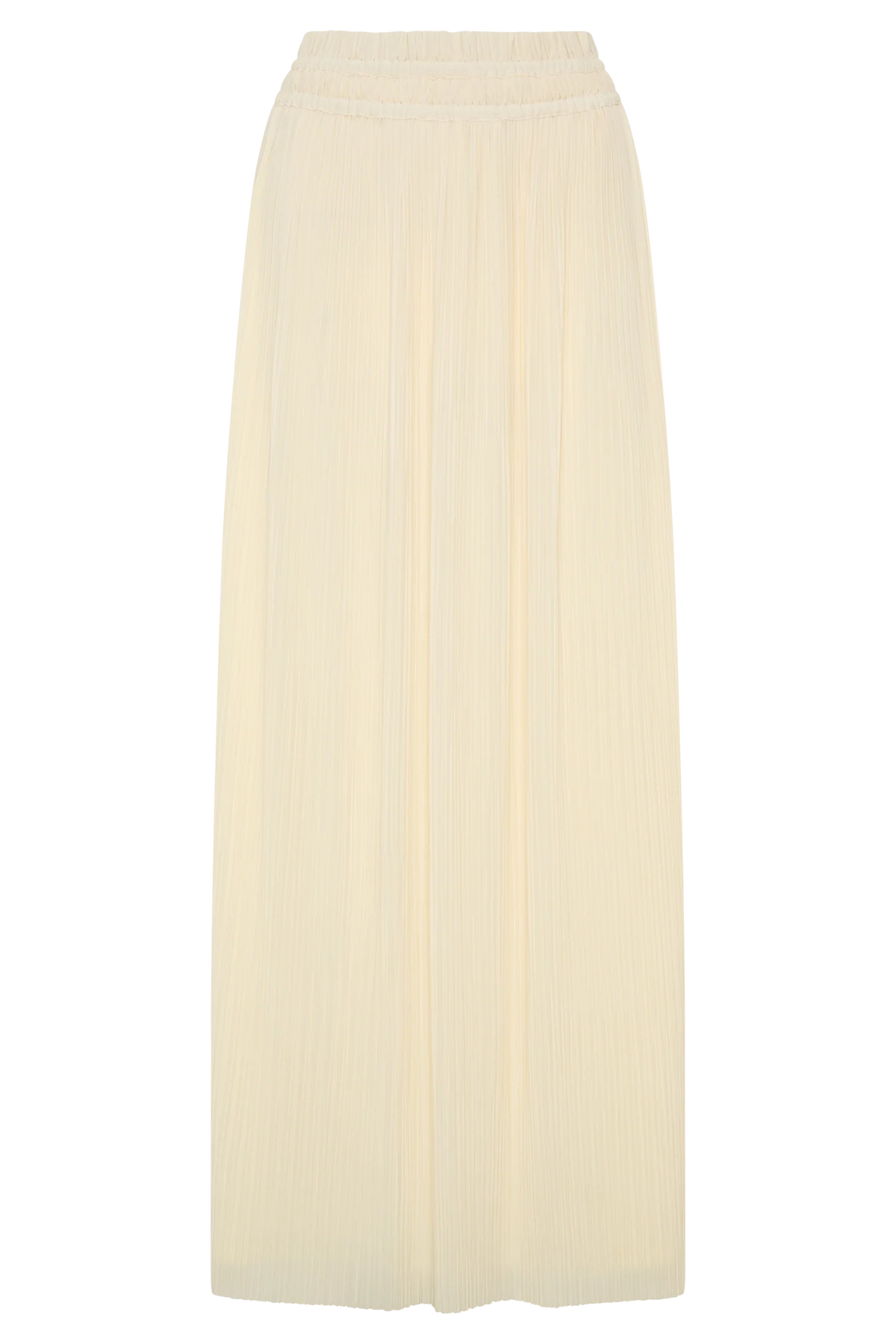 Amaris Gathered Plisse Maxi Skirt - Lemon