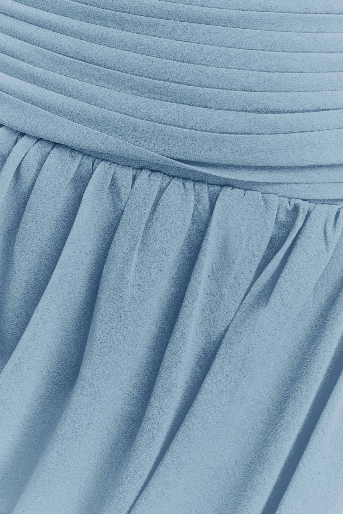 Micaela Chiffon Gathered Maxi Dress - Alaskan Blue