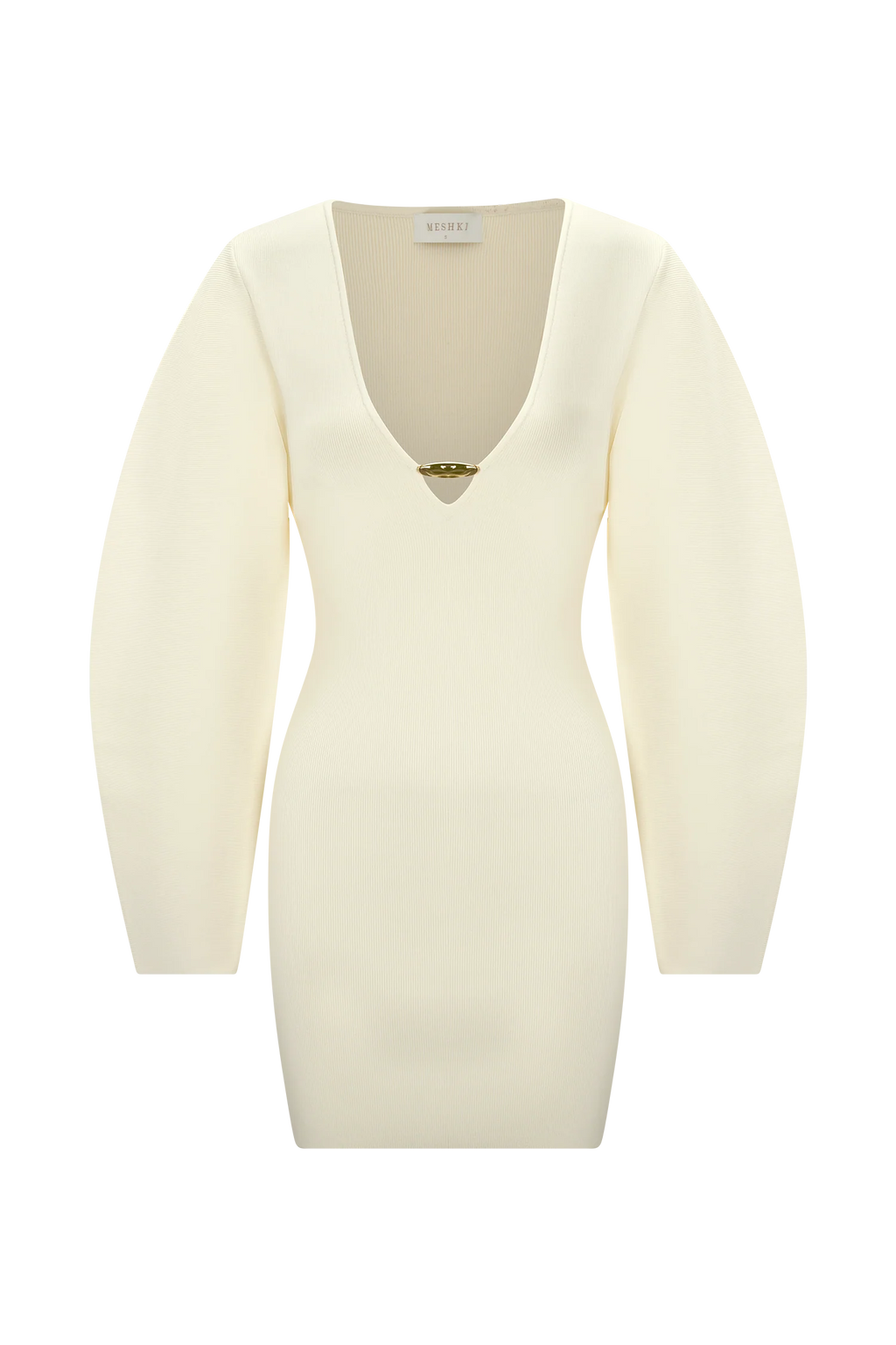 Billy Balloon Sleeve Knit Mini Dress - Ivory