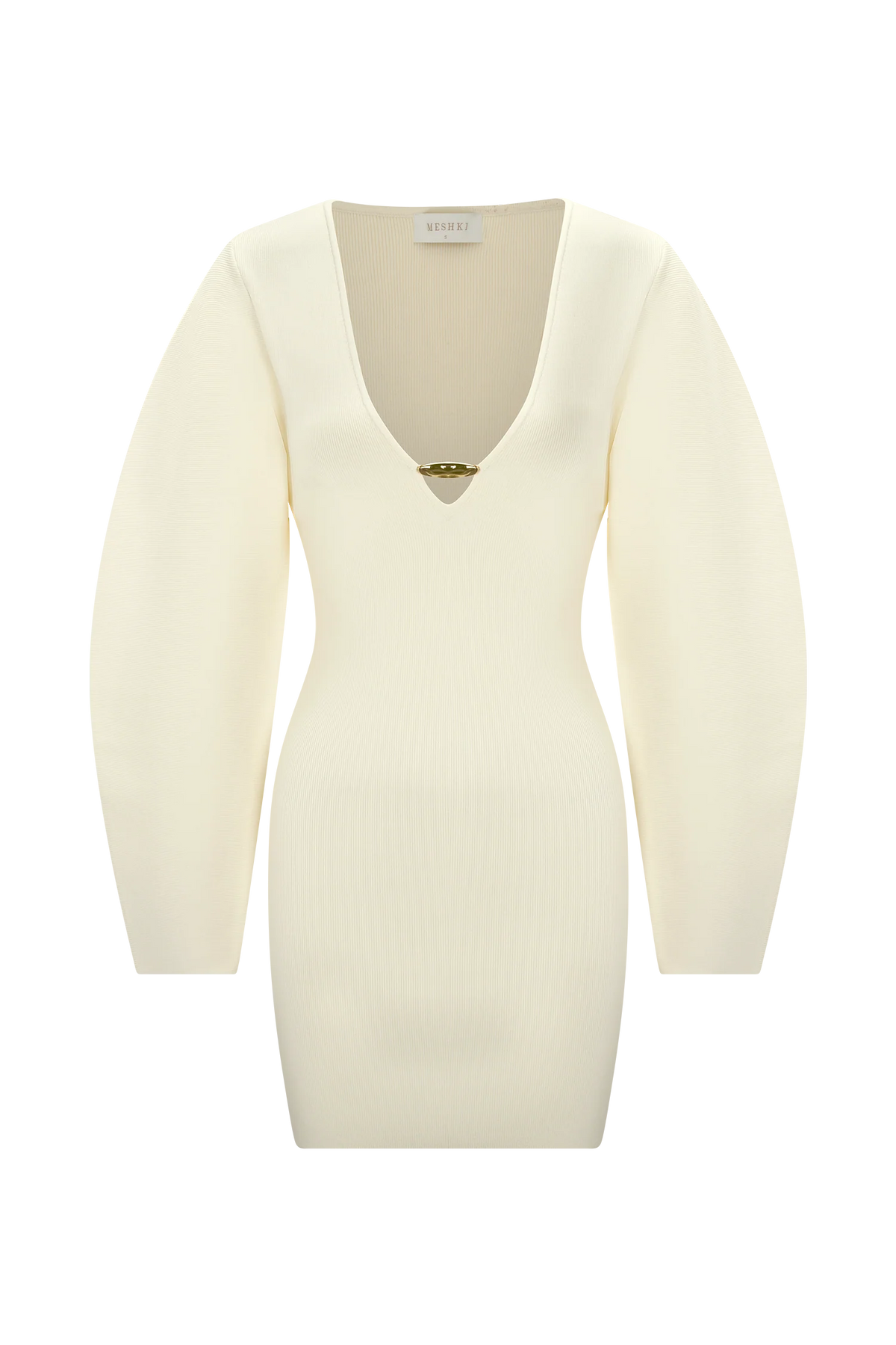 Billy Balloon Sleeve Knit Mini Dress - Ivory