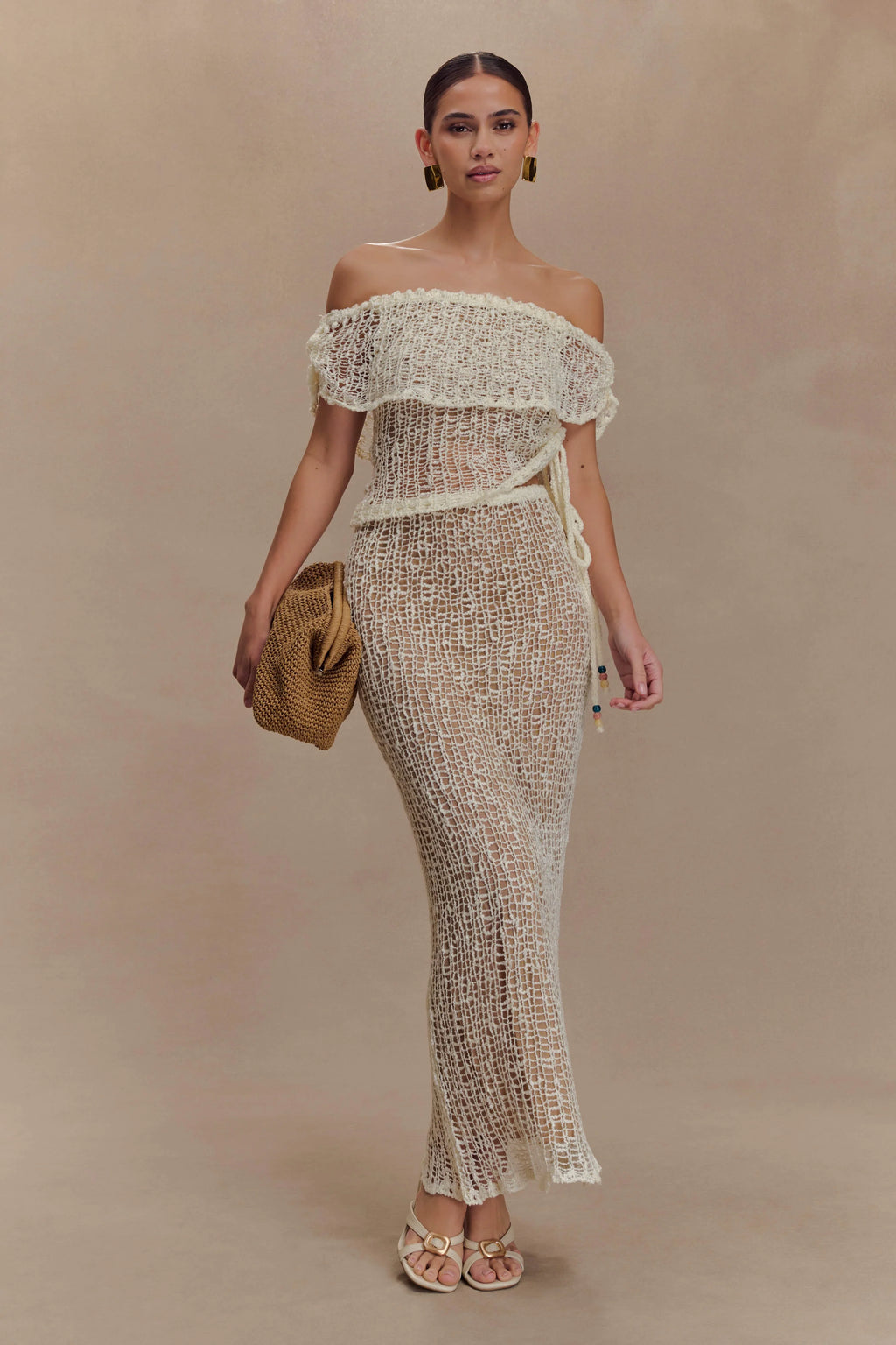 Cordelia Off Shoulder Knit Top - Ivory