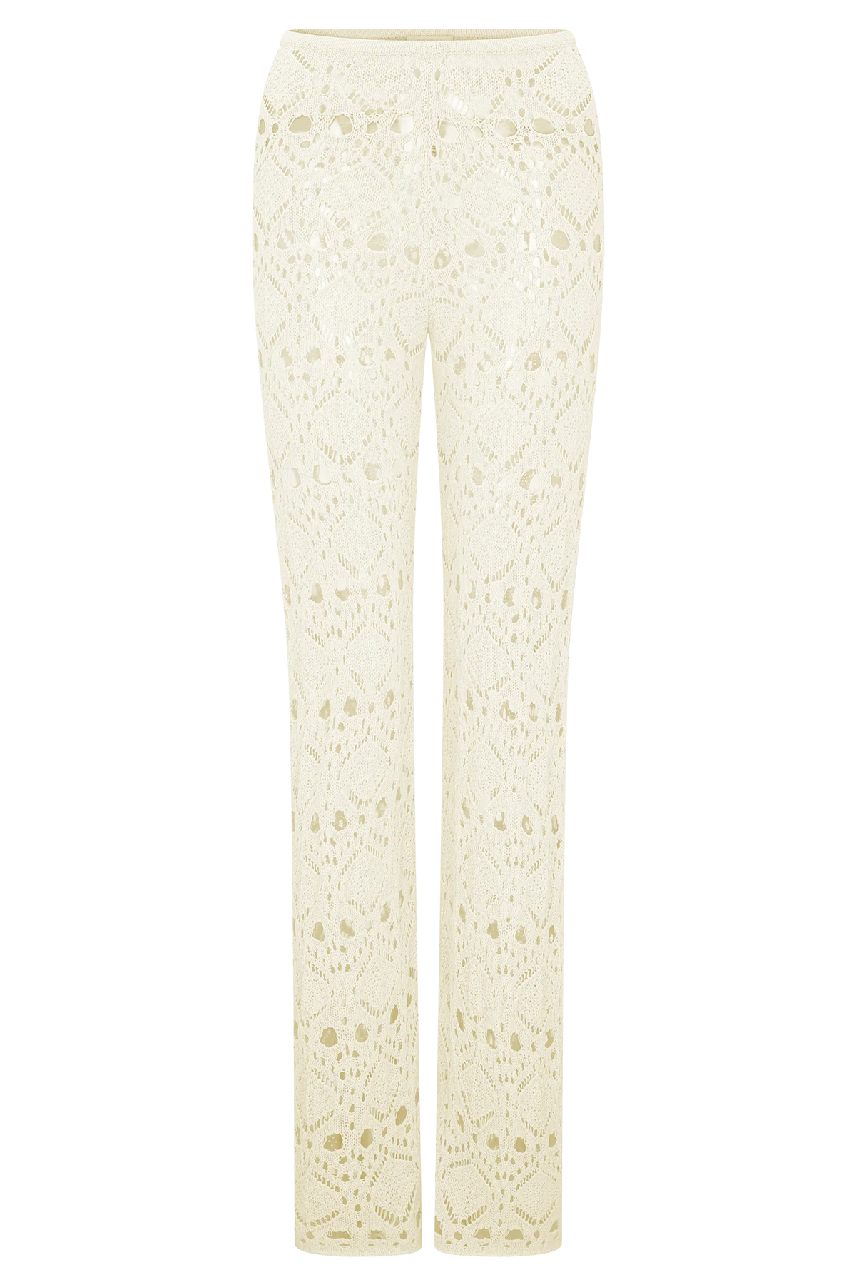 Trena Crochet Knit Pants - Ivory