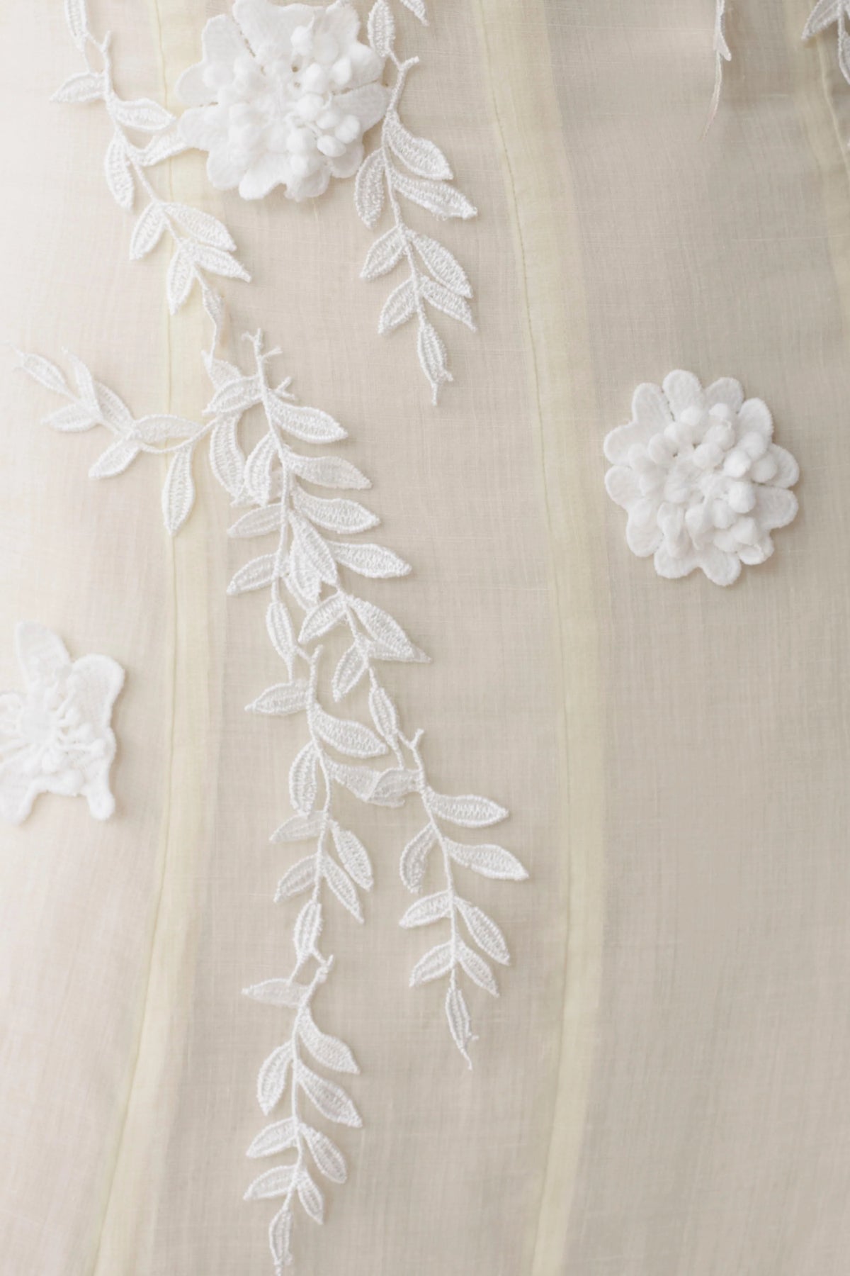Odette Floral Lace Midi Dress - Buttermilk