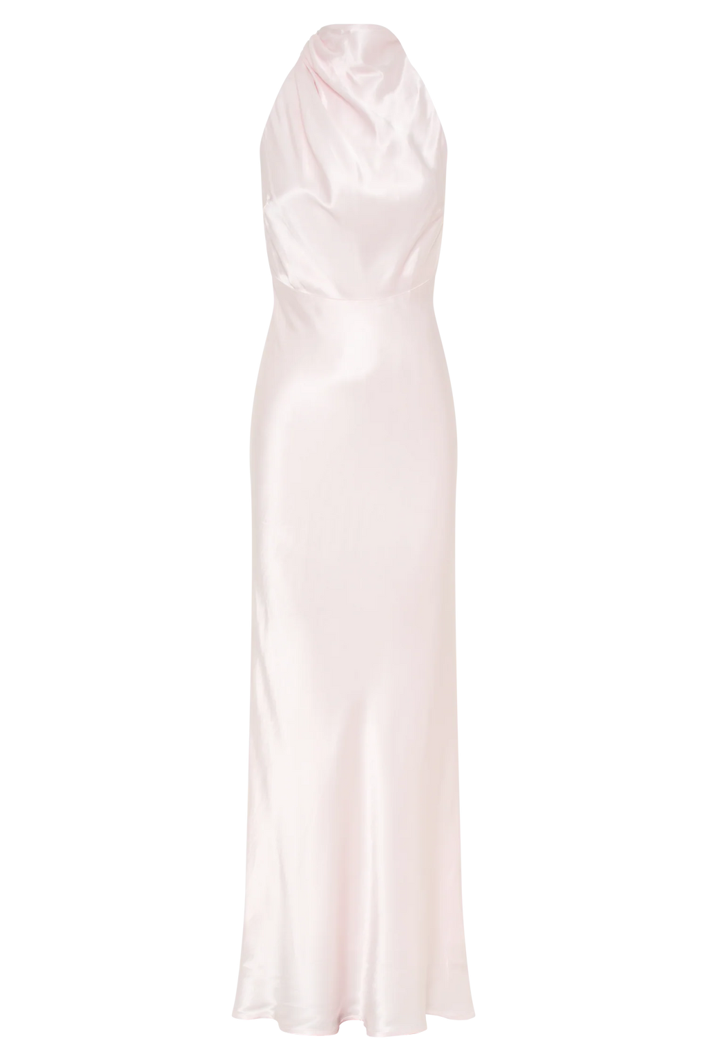 Esther Iridescent Satin Cowl Maxi Dress - Pale Pink