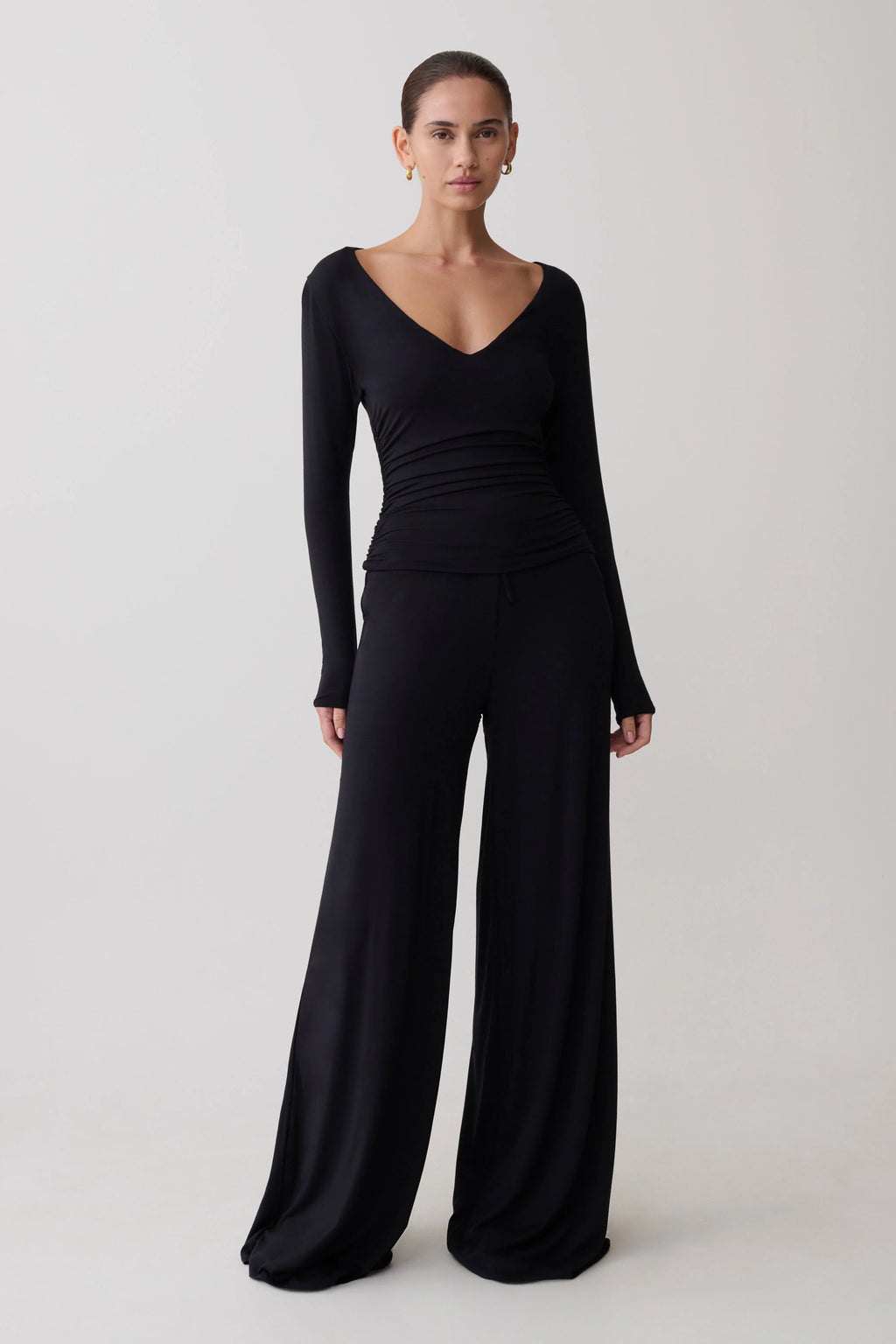 Sari Long Sleeve Modal Top - Black