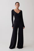 Sari Long Sleeve Modal Top - Black