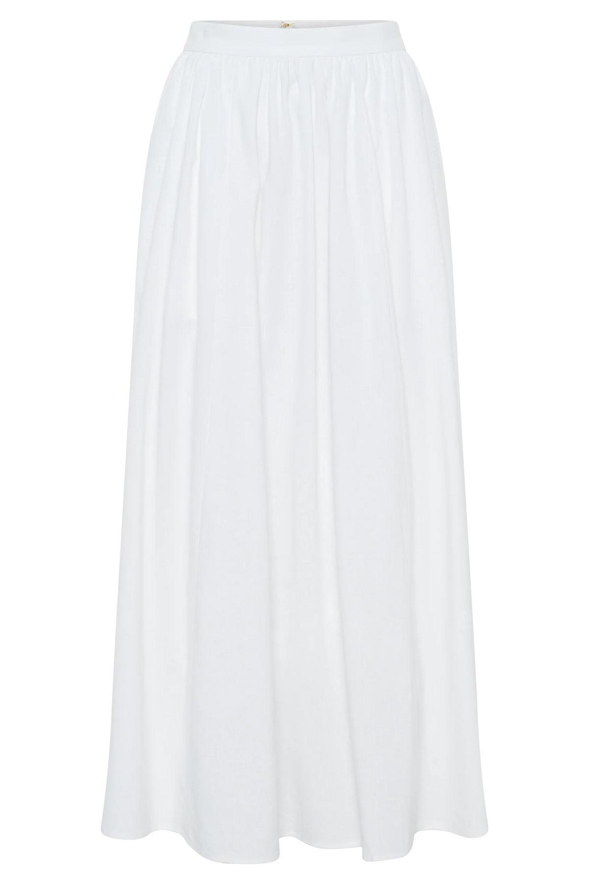 Clarence Linen A-Line Maxi Skirt - White