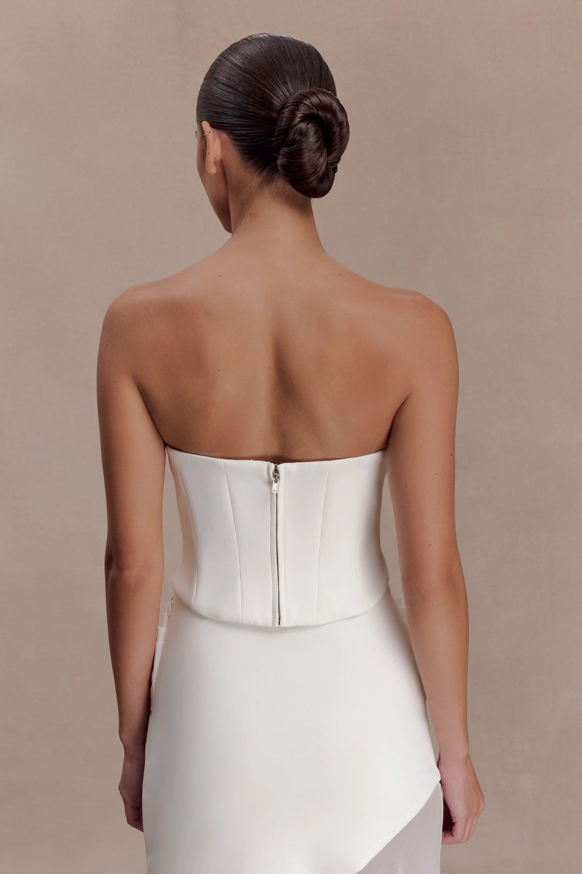 Karina Strapless Scuba Corset  - White