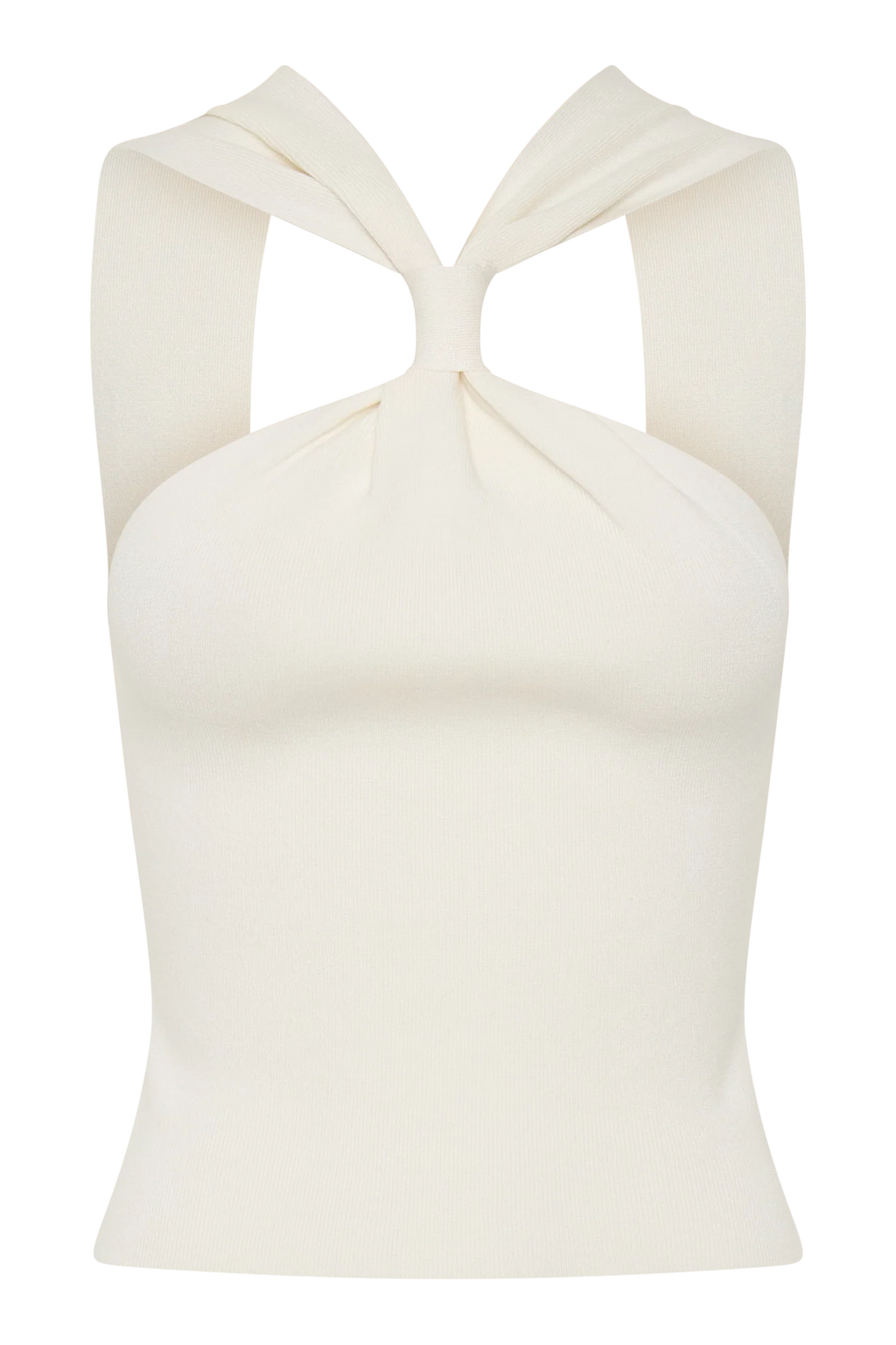 Angelika Twist Front Knit Top - Ivory